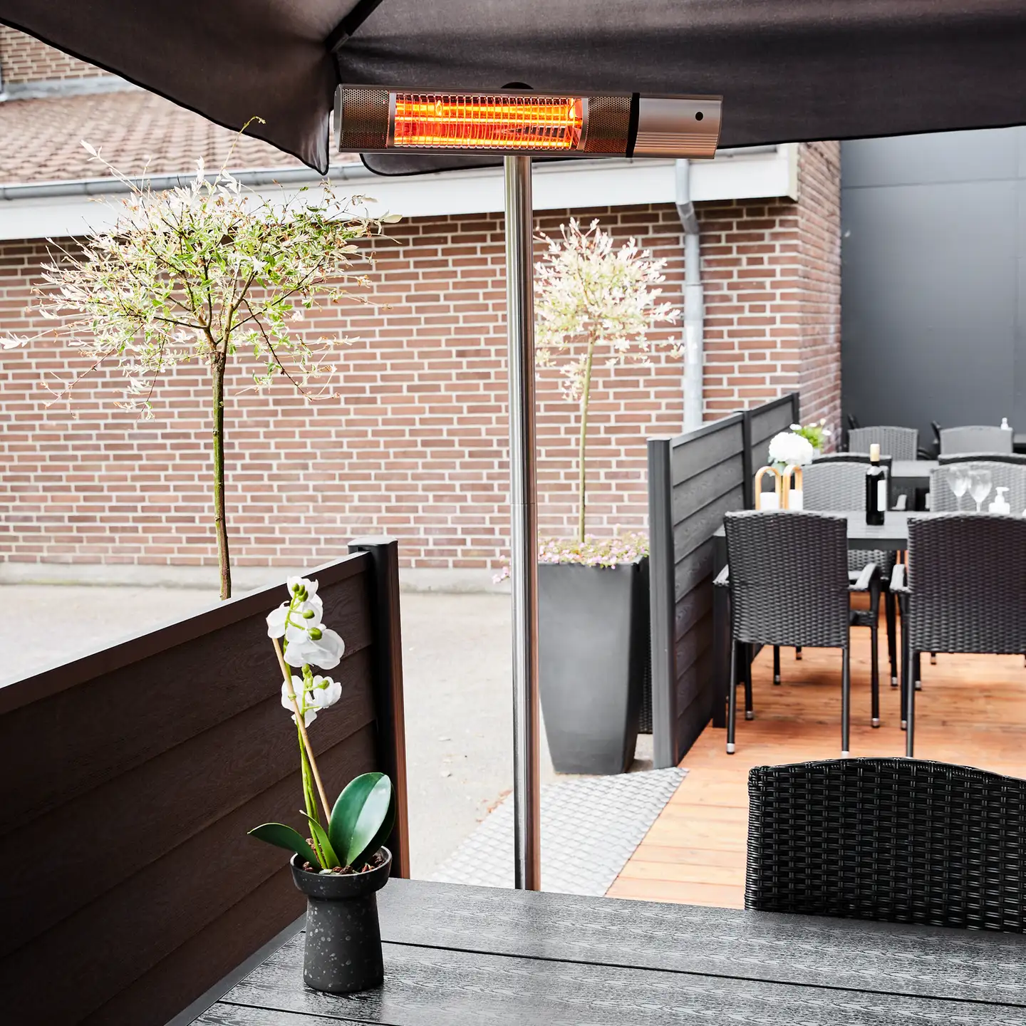 HORTUS Terassilämmitin 500/1000/1500W lattiamalli, kaukosäädin, RGT, hopea - 3