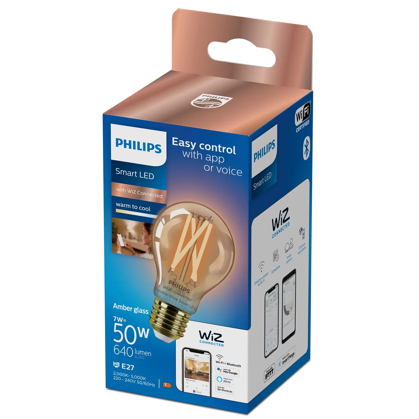 Philips Smart Lighting LED-filamenttilamppu 7W A60 E27 2000-5000K 640lm Amber - 3