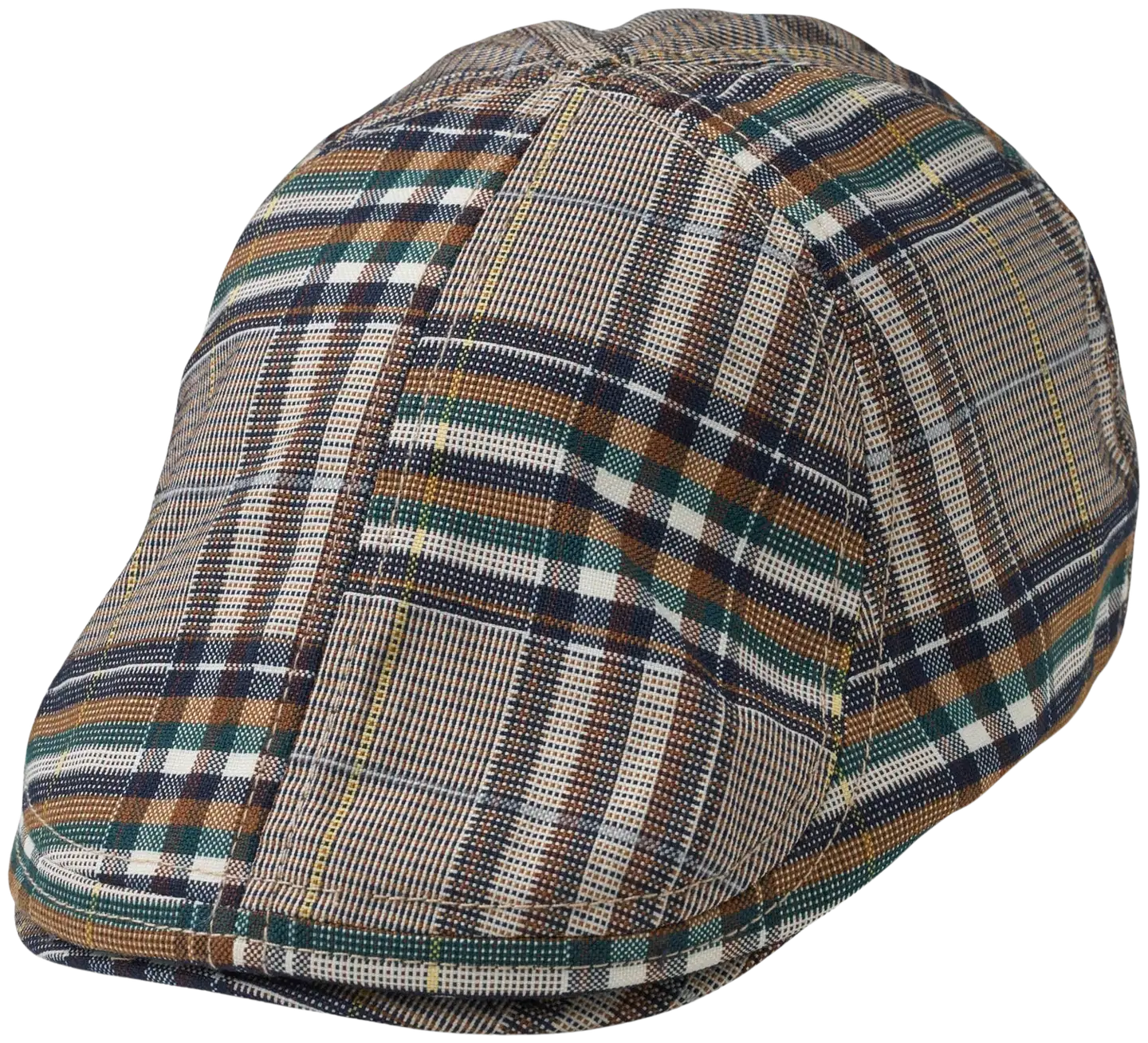 Statewear miesten flat cap lakki Pace Sixpence - Navy Dark Mustard
