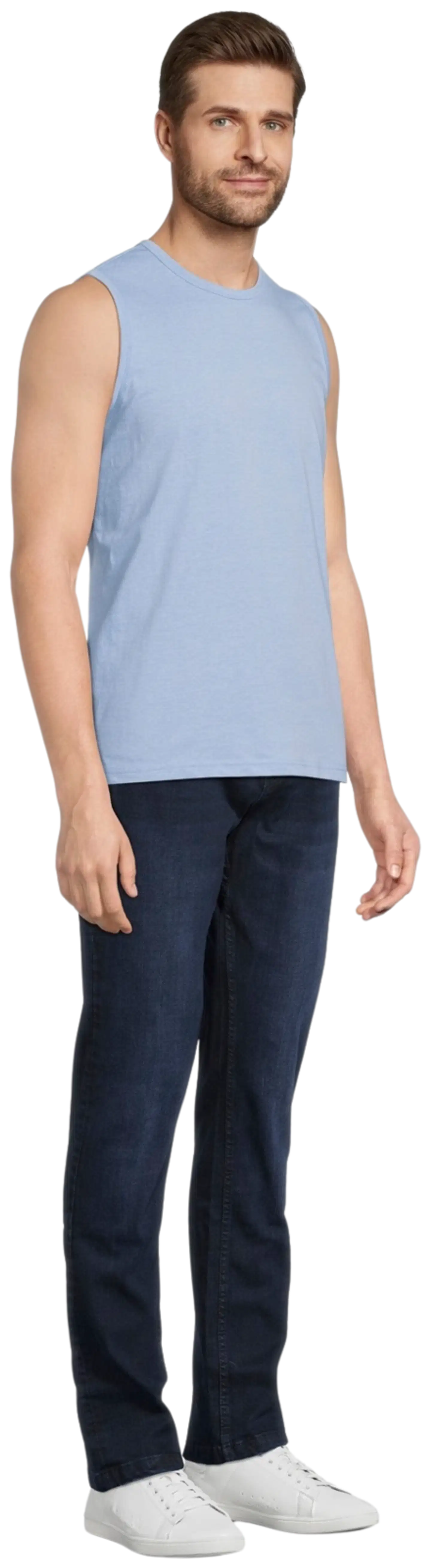 House miesten hihaton t-paita 195HNOS1 - light blue melange - 4