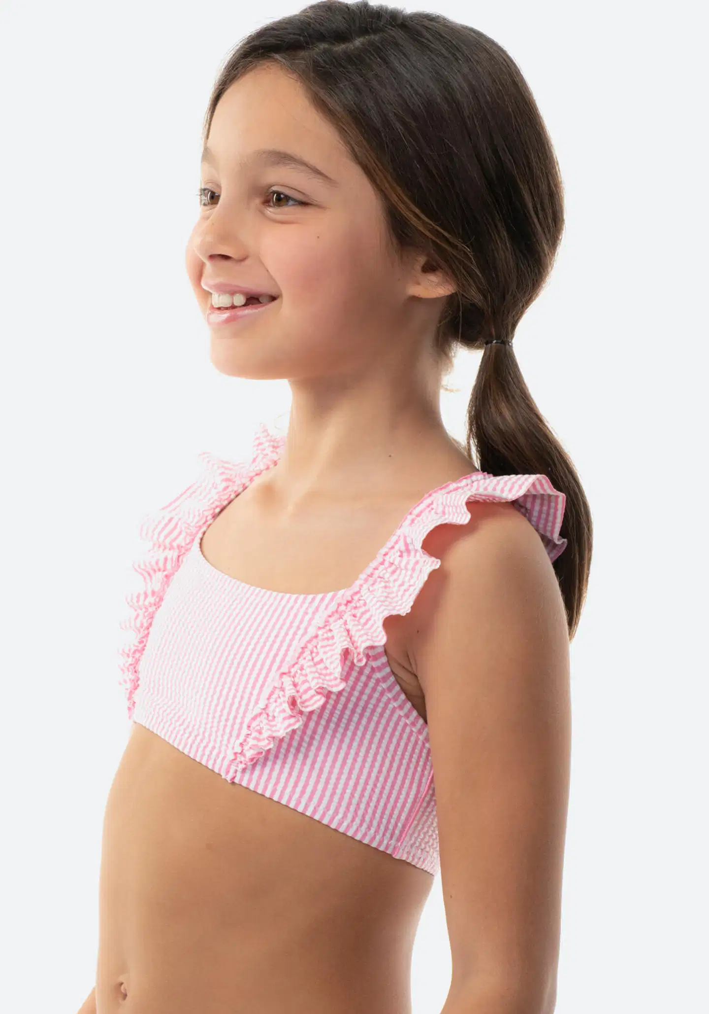 TEX lasten bikinit pinkkiraita I276826 - WHITE 4 - 5