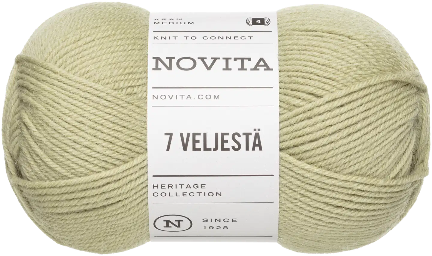 Novita lanka 7 Veljestä 100g vaalea salvia 3161 - 1
