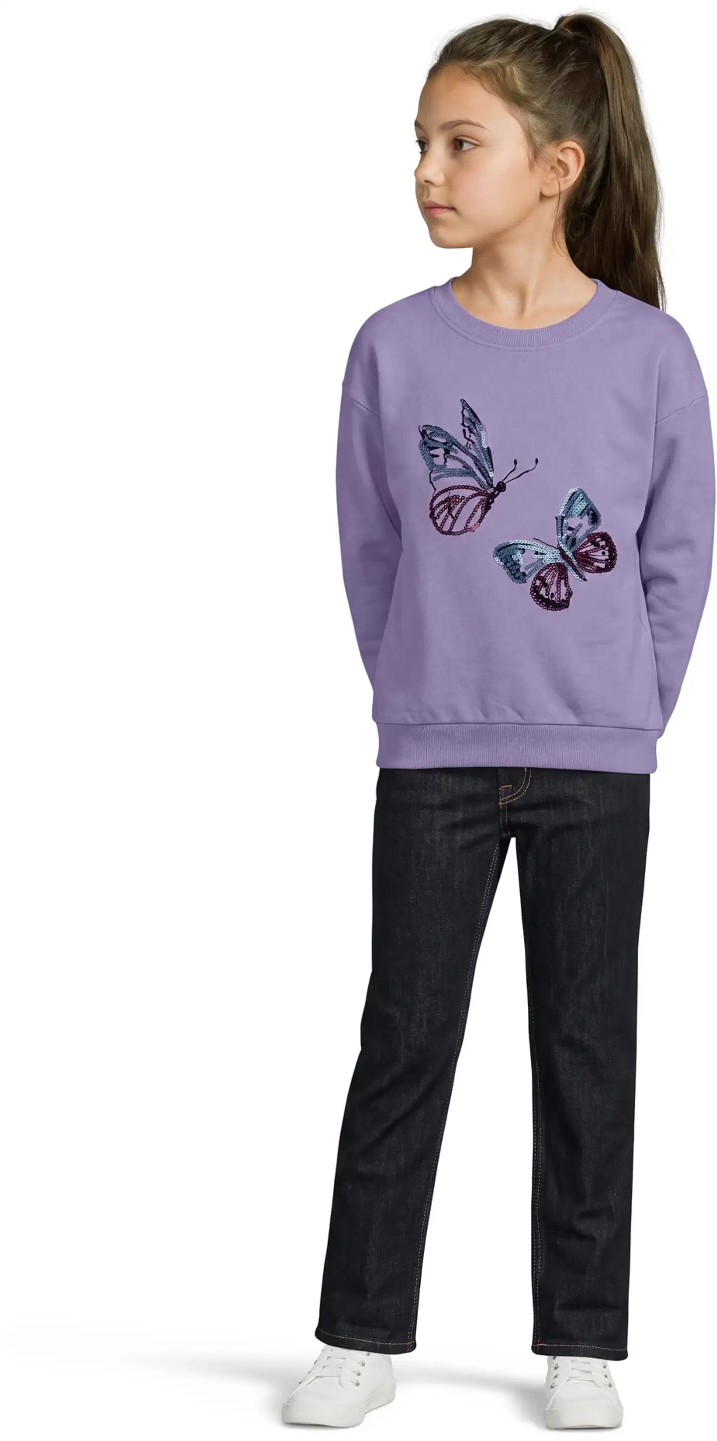 Ciraf lasten pitkä collegepaita Paljetti 25TC263308 - Purple Rose - 4