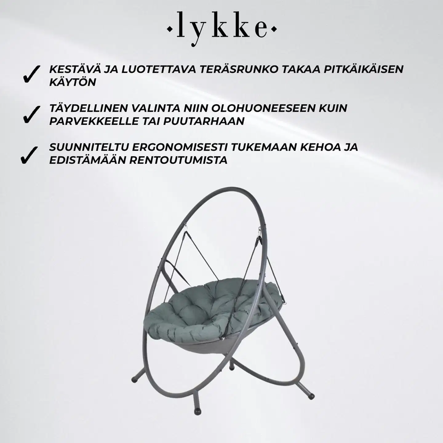 Lykke riipputuoli comfort, vihreä - 6