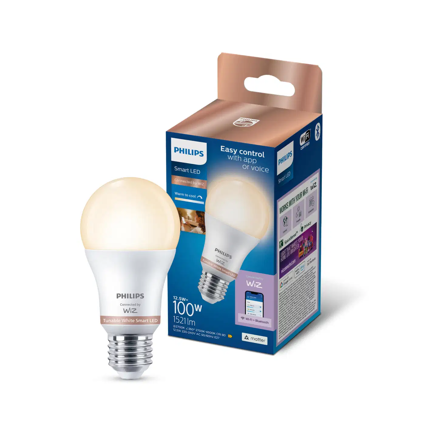 Philips Smart Lighting LED-filamenttilamppu 12.5W A60 E27 2700-6500K 1521lm tunable white - 2
