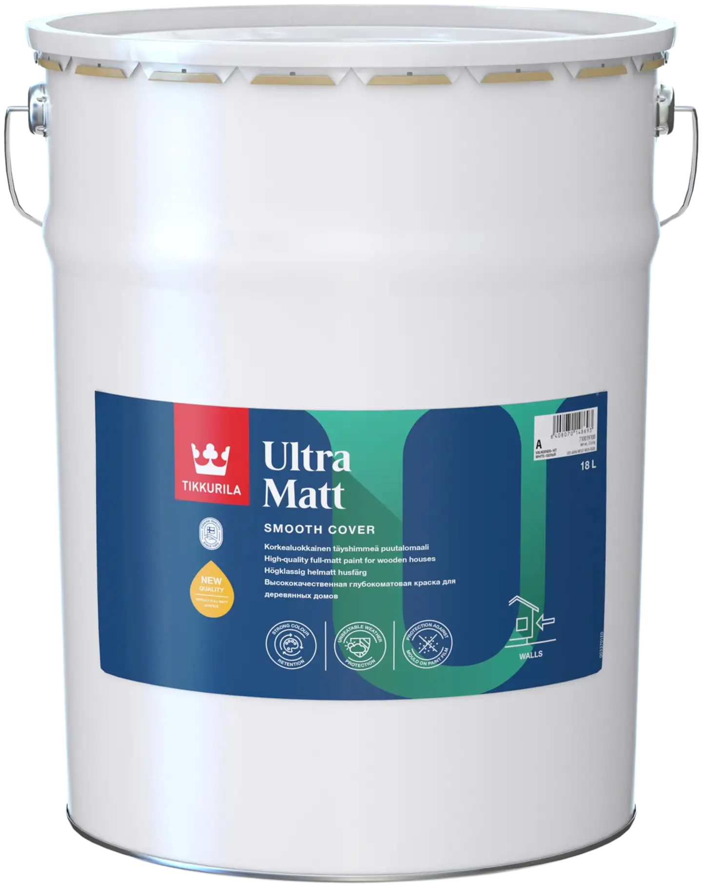 Tikkurila puutalomaali Ultra Matt 18 l A valkoinen sävytettävissä himmeä