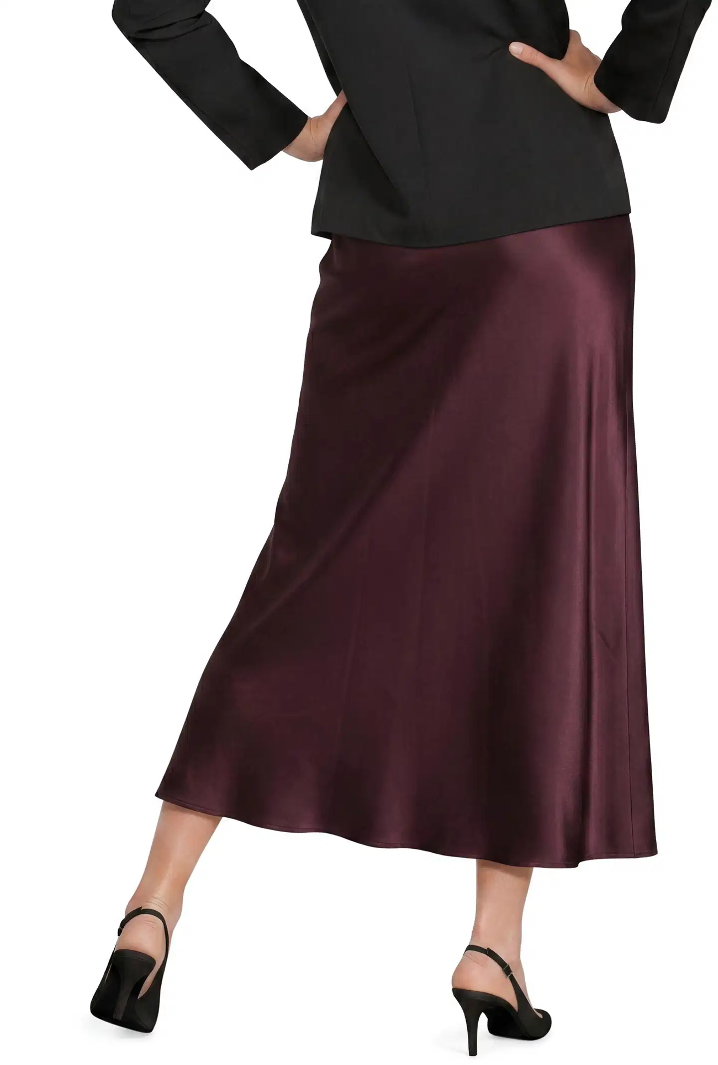 London Fog naisten satiinihame 221L264025 - wine red - 3