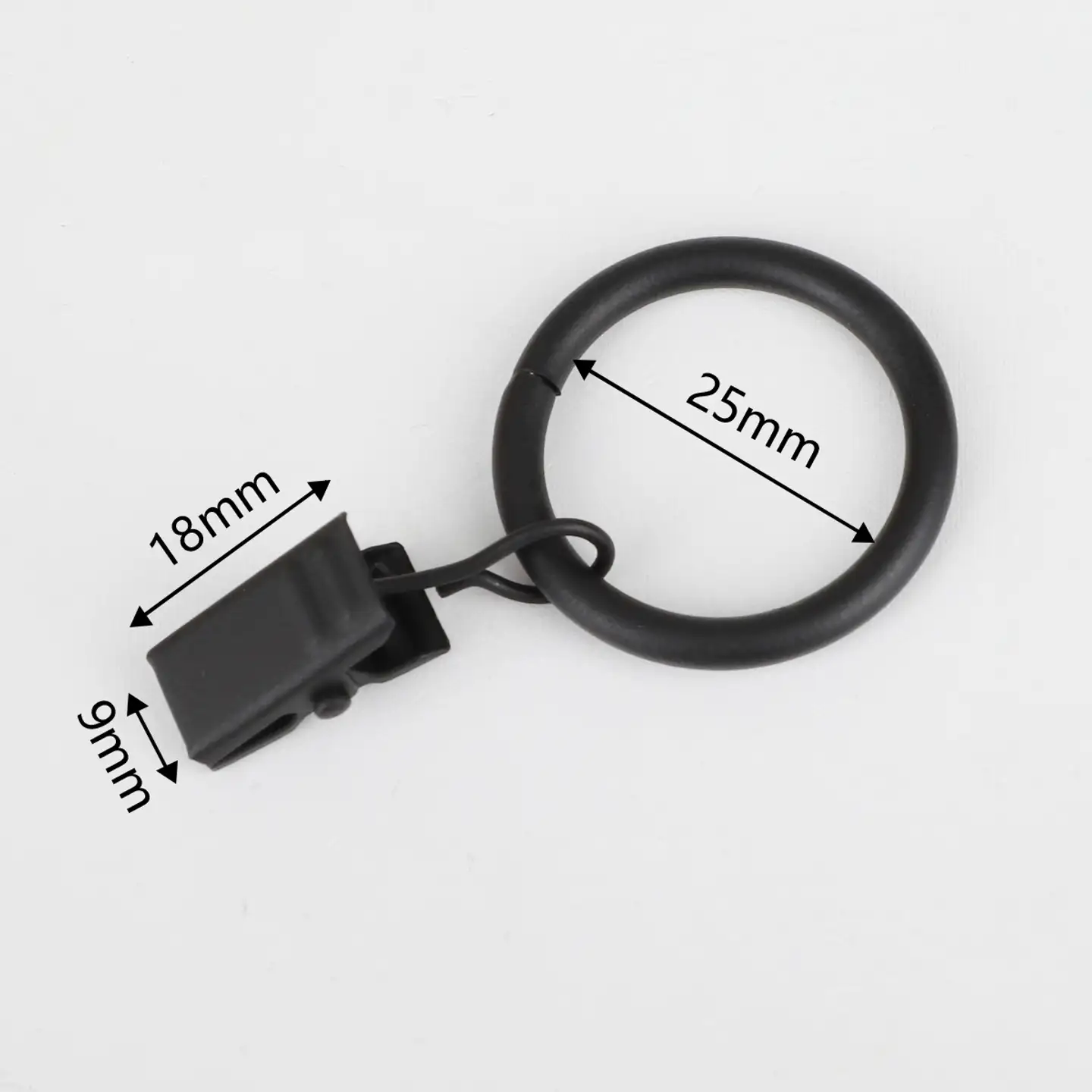 Ihanin verhorengas nipistimellä musta 25/32mm 10kpl - 2