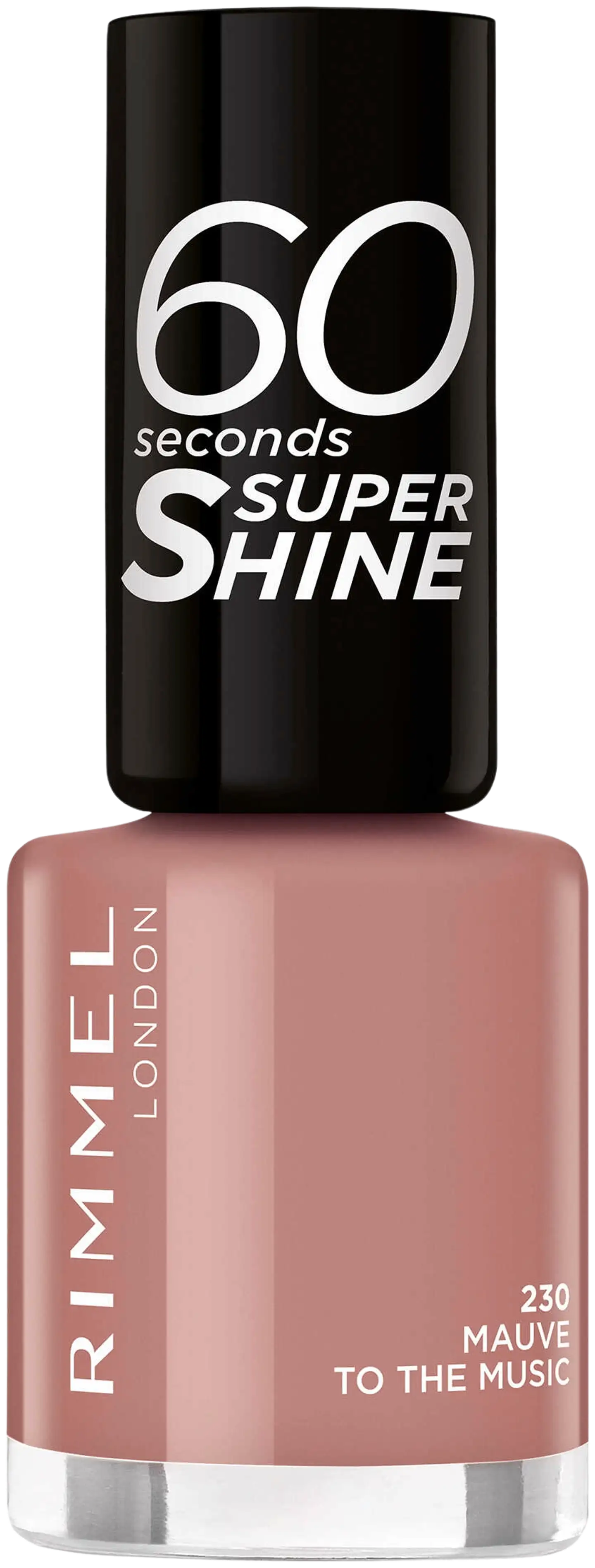 Rimmel 60 Seconds Super Shine kynsilakka 8ml, 230 Mauve to the Music - 1