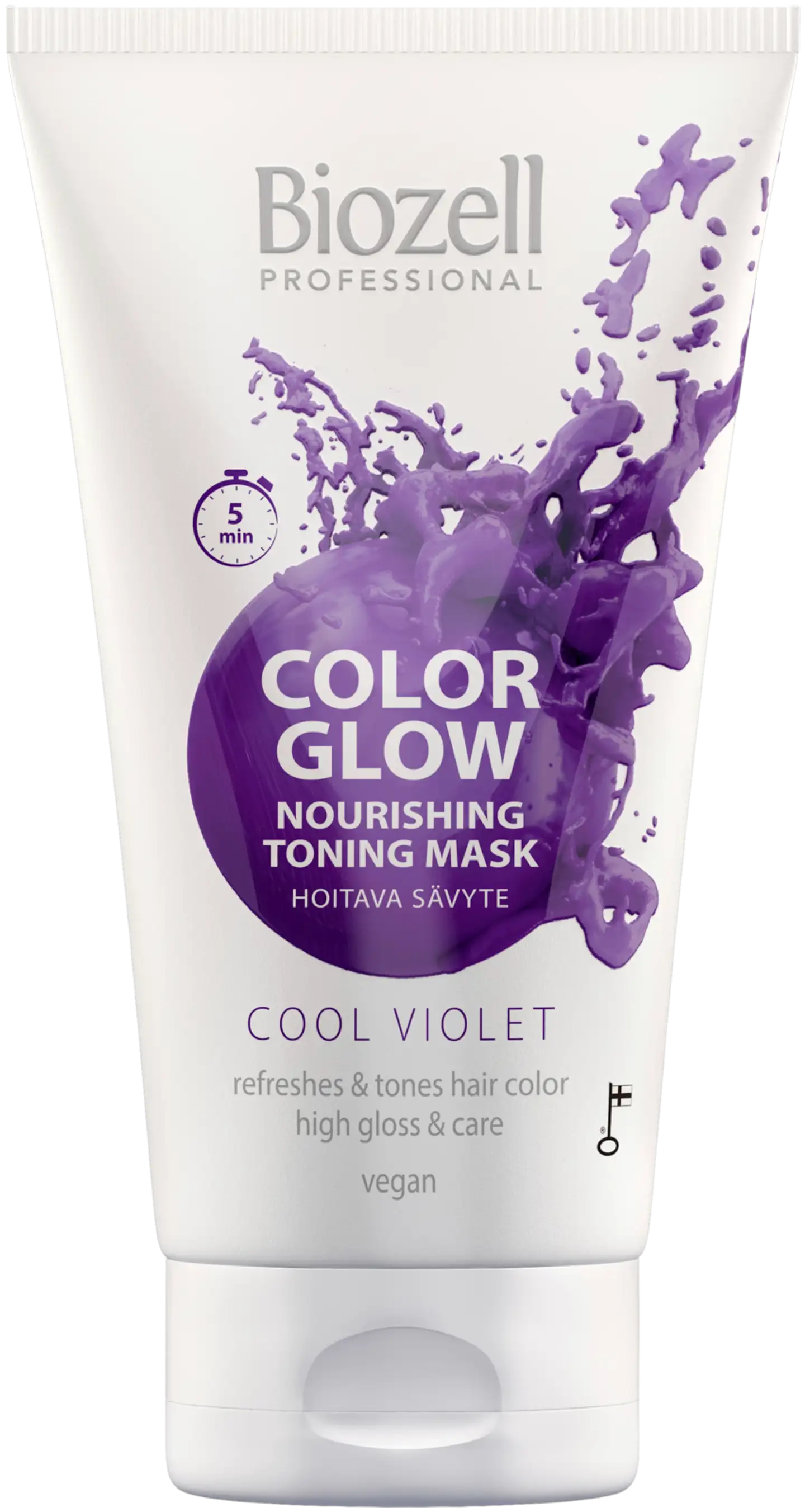 Biozell Color Glow Hoitava sävytenaamio Cool Violet 150ml