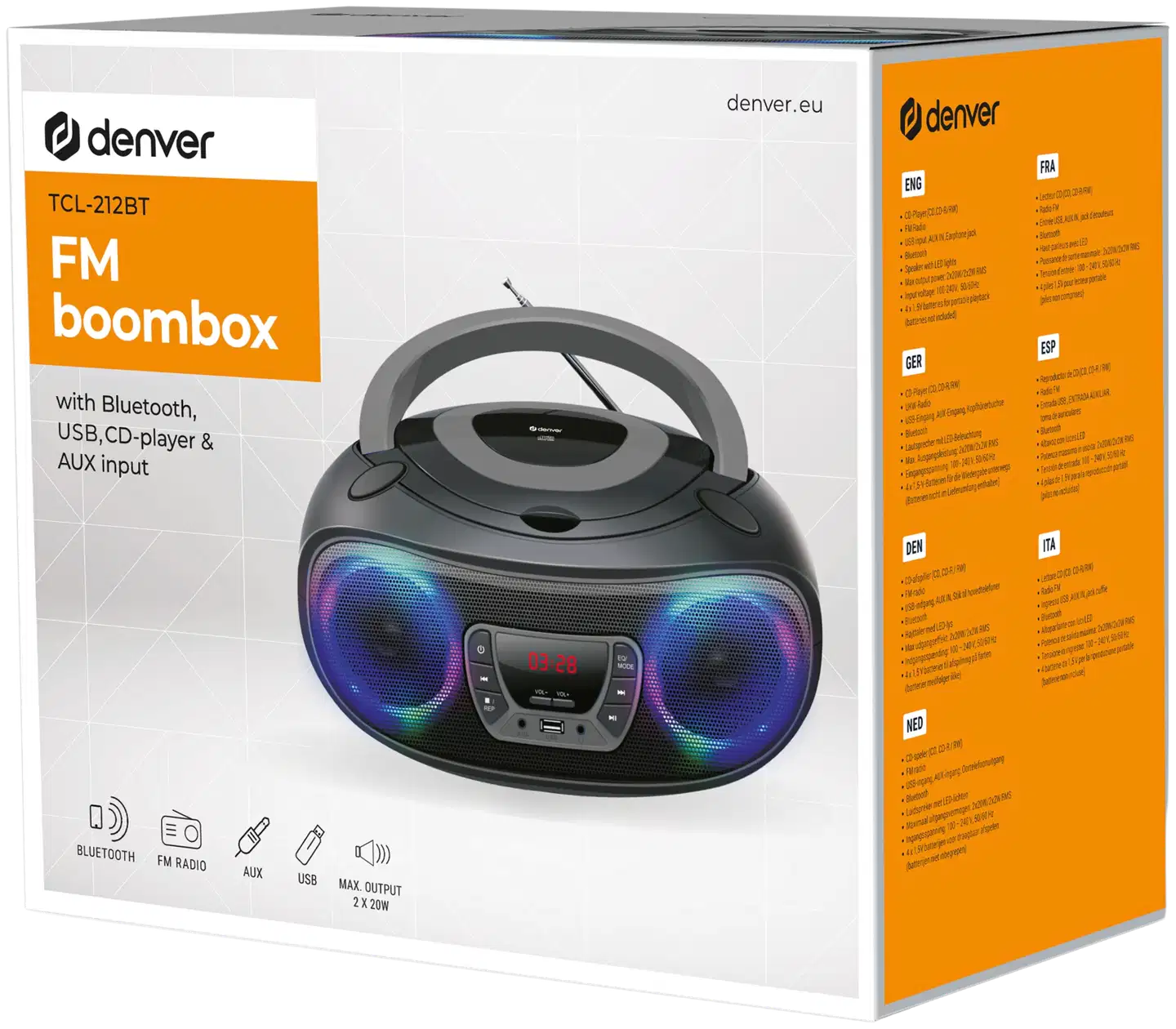 Denver kannettava CD-radio TCL-212BTGR musta/harmaa - 4