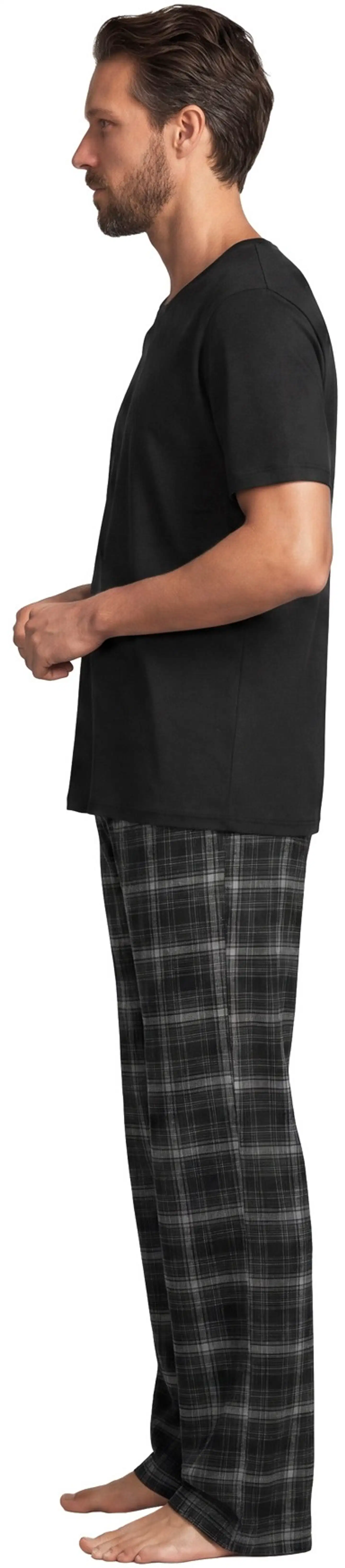 House miesten flanellihousut 191H382615 - BLACK - 4