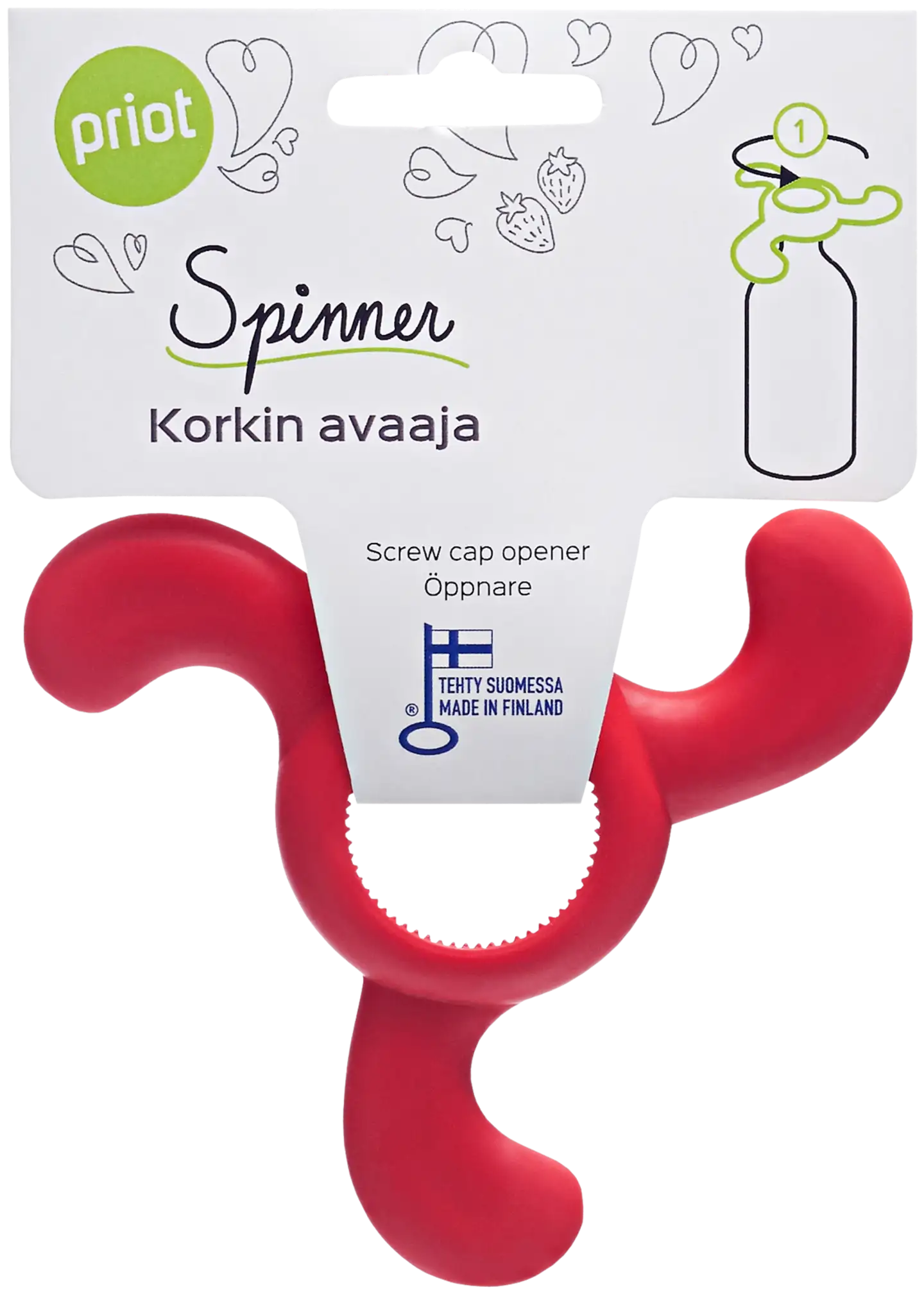 Priot kierrekorkinavaaja Spinner punainen - 1