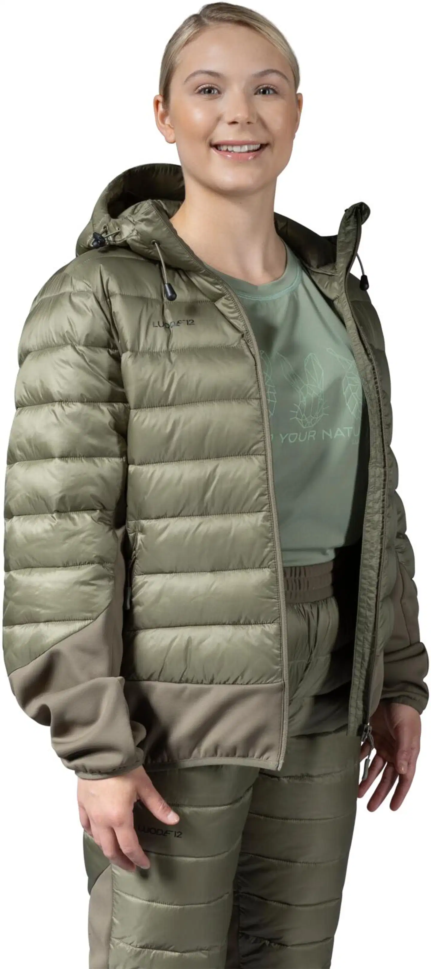 Luode12 naisten hybridihousut 223L332677 - Burnt olive - 8