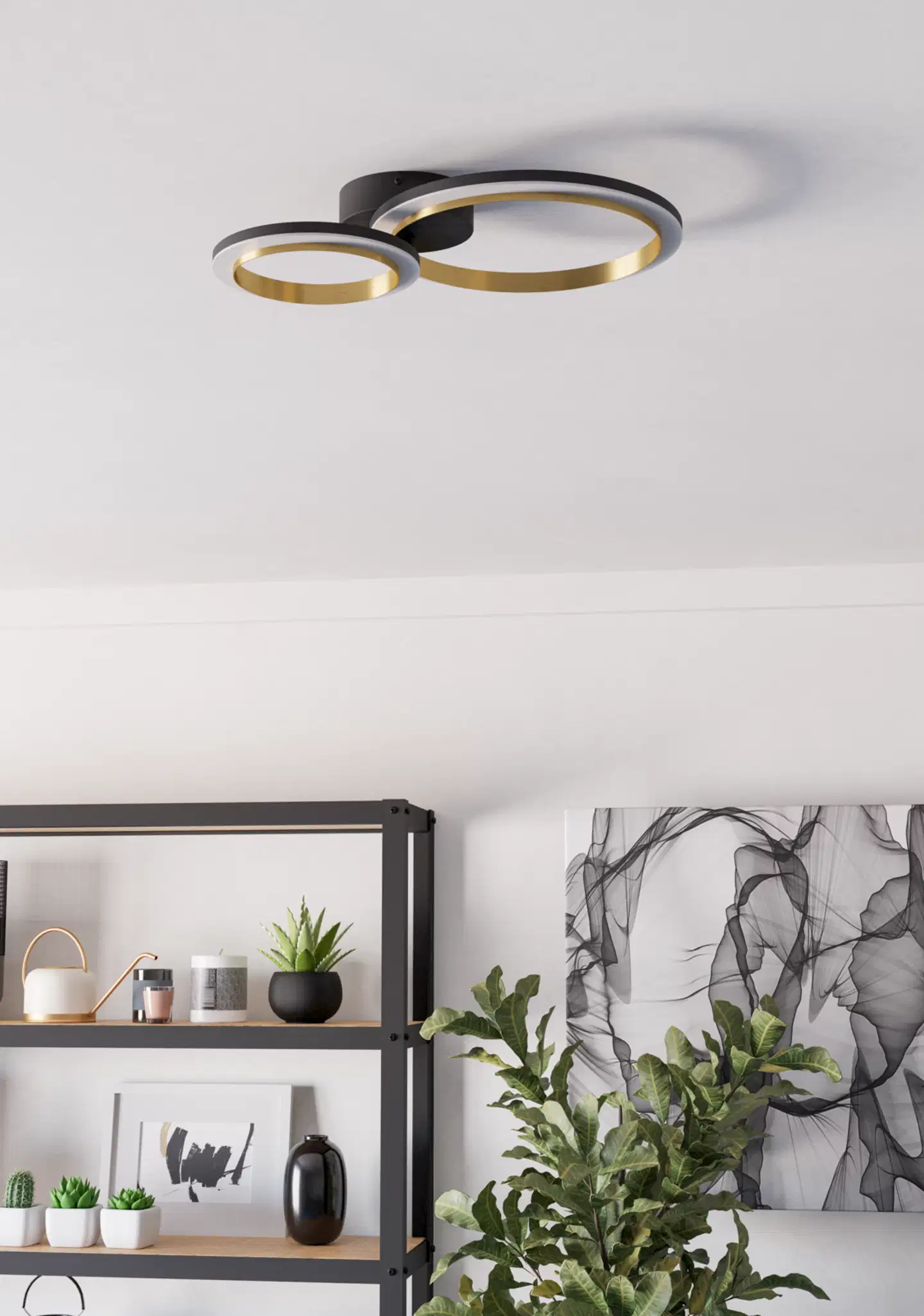 EGLO kattovalaisin Calliera LED 12W 42x30 cm musta/messinki - 6