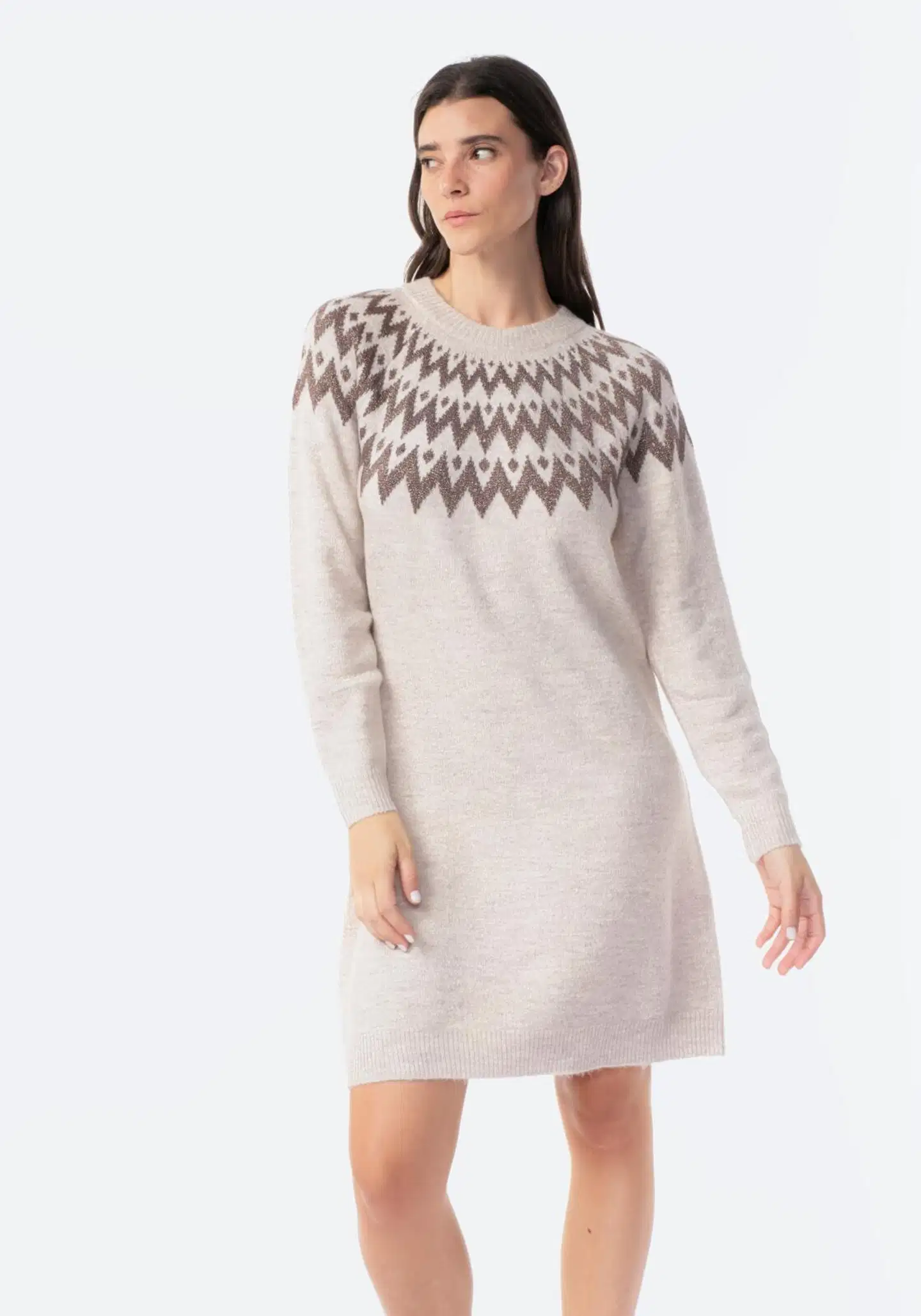 TEX naisten neuletunika I291487 - BROWN - 1