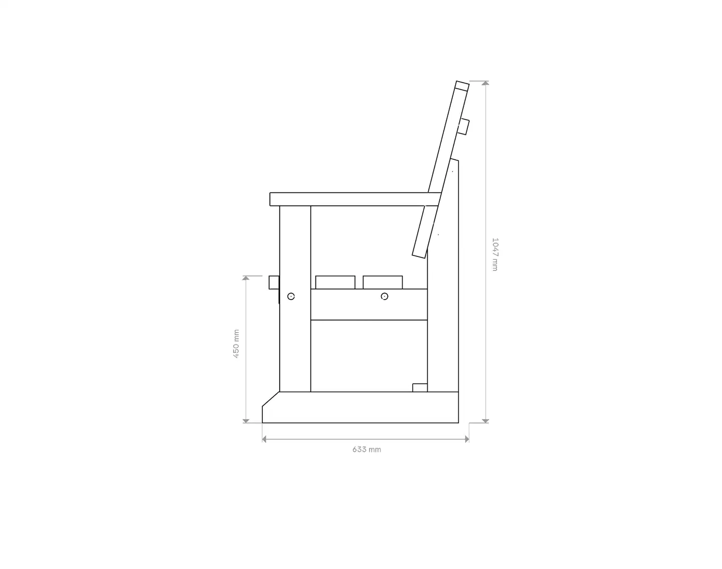 Miljöörakennus Jämäkkä tuoli, grafiitin harmaa 79x60x63cm - 2