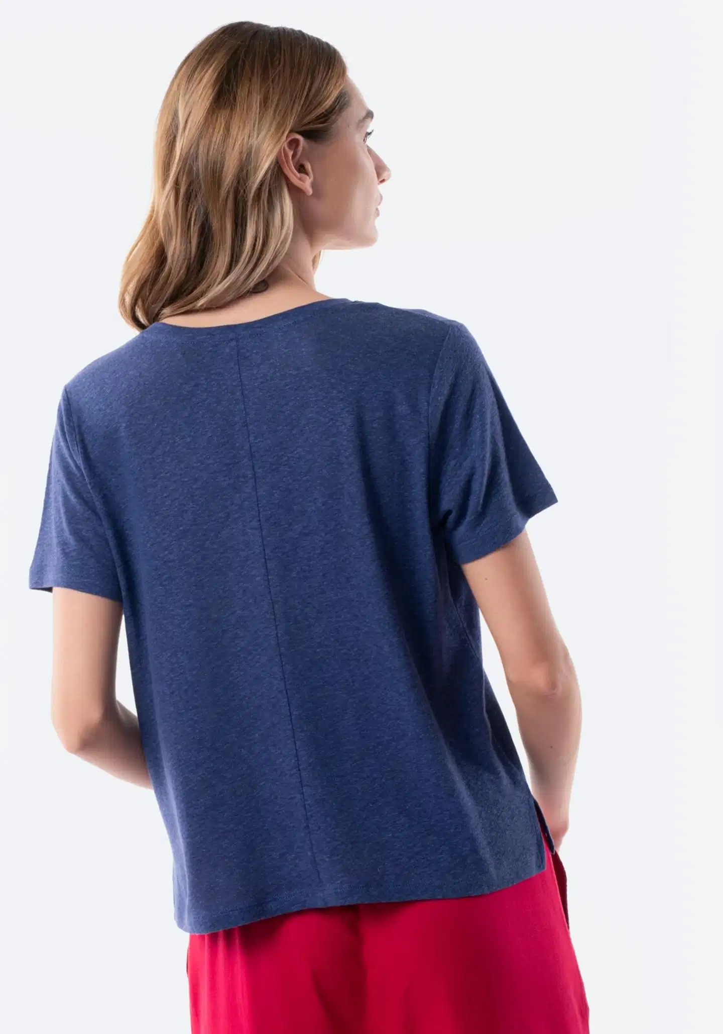 TEX naisten T-paita Pellava I282695 - INDIGO - 2