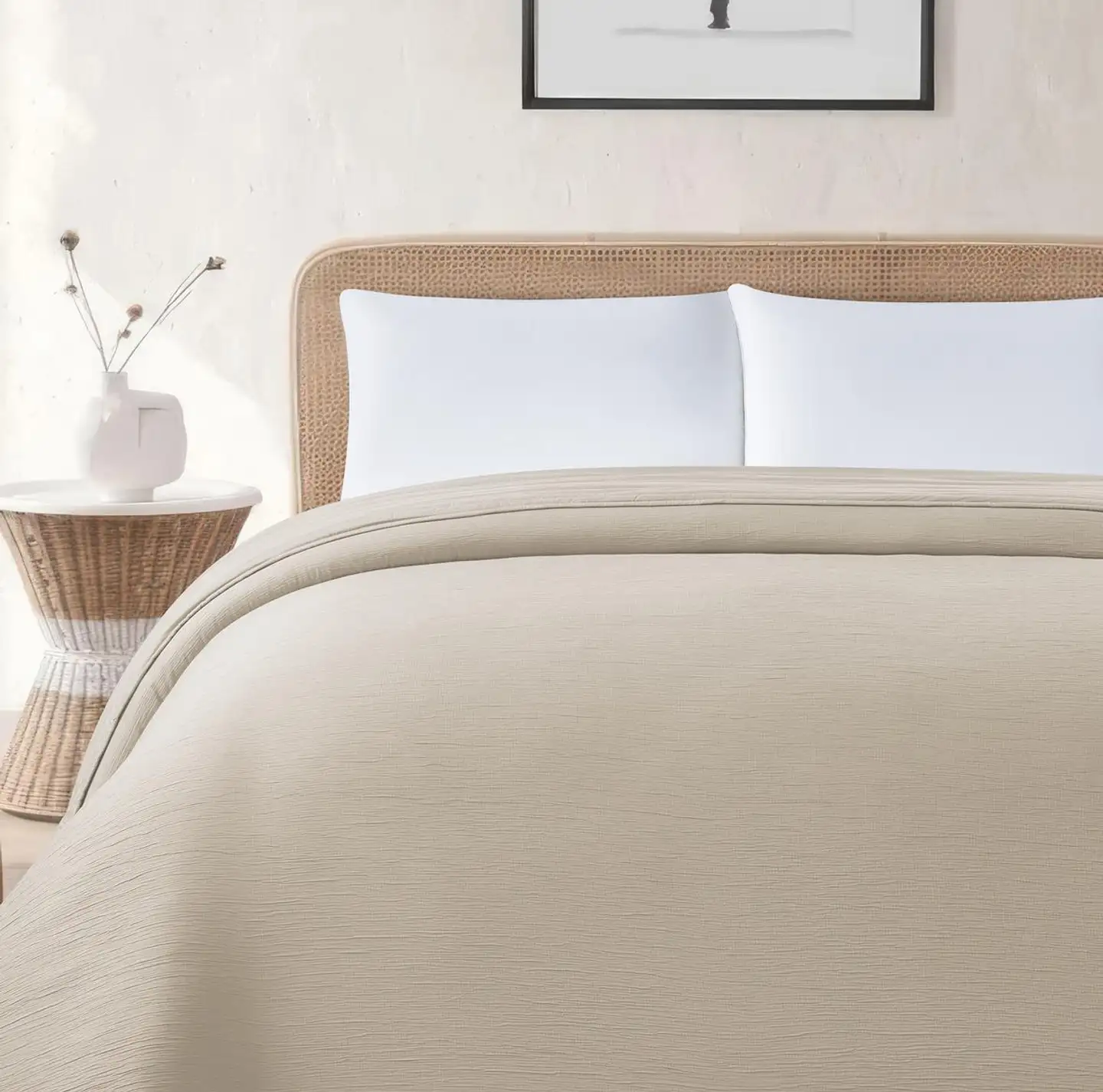 Home & Main päiväpeitto Gauze 160x260 cm vaalea beige - 4