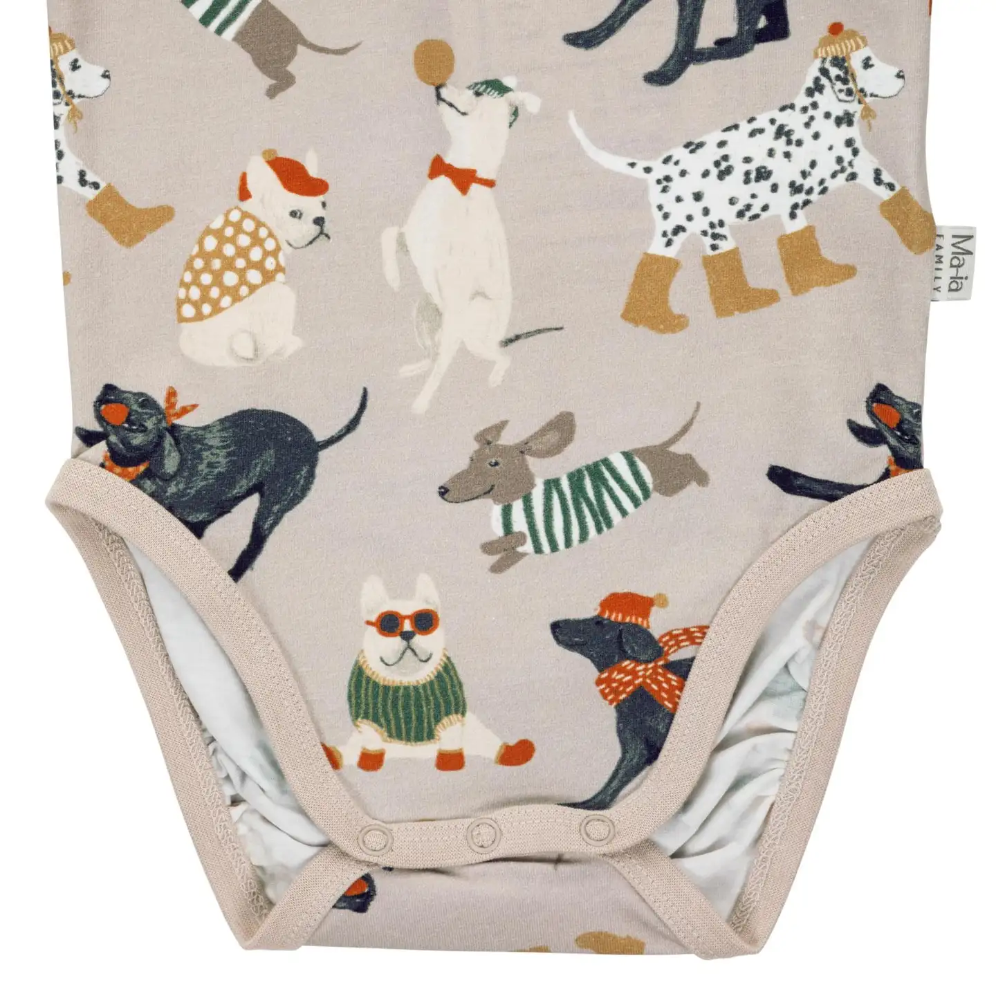 Ma-ia family vauvojen body Koirat 204306 - BEIGE - 2