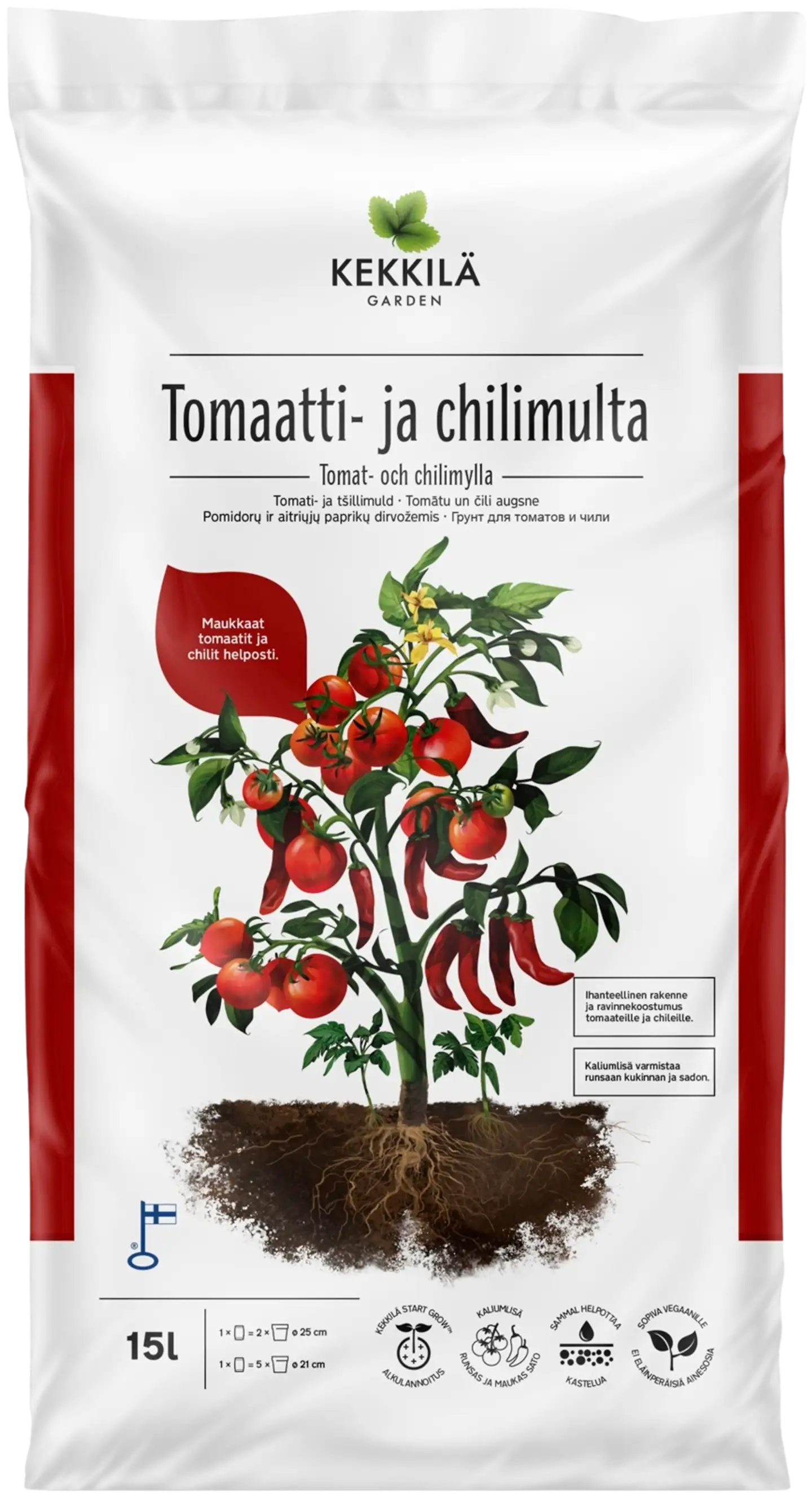 Kekkilä tomaatti- ja chilimulta 15 L - 1