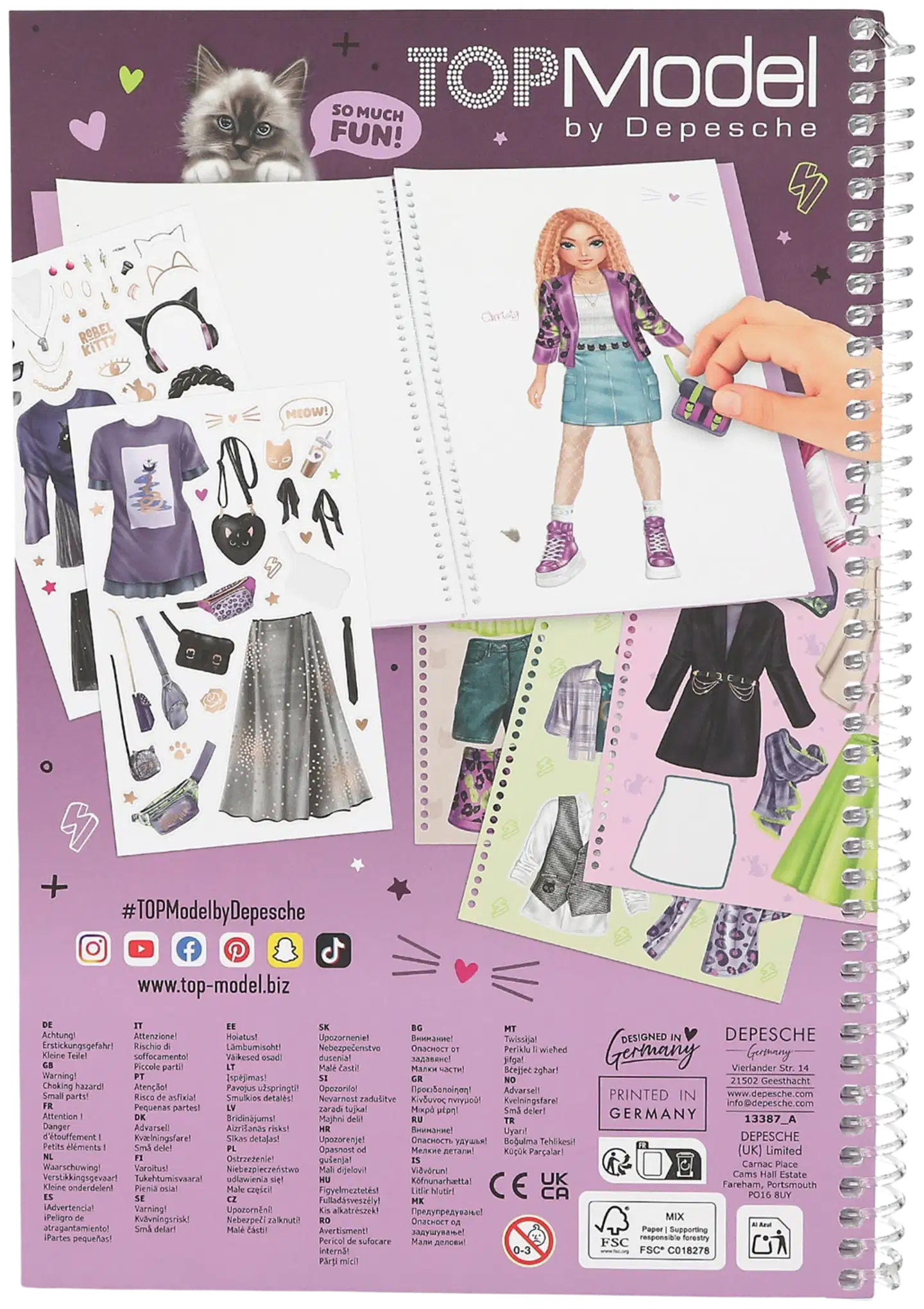 TOPModel tarrakirja Dress Me Up iso REBEL KITTY - 5