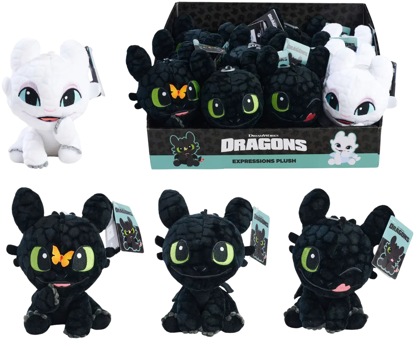 Simba - Universal Toothless / Hampaaton ja Light Fury, pehmo 18 cm, 4 erilaista, lajitelma, myydään yksittäin - 1