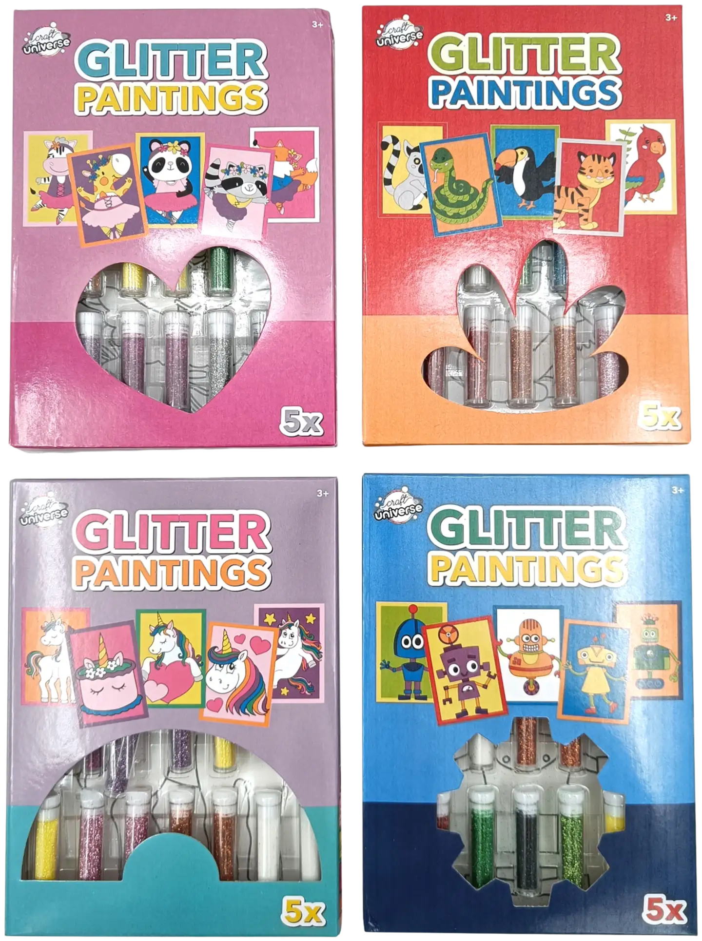 Glitter maalaussetti 4 eril. lajit.