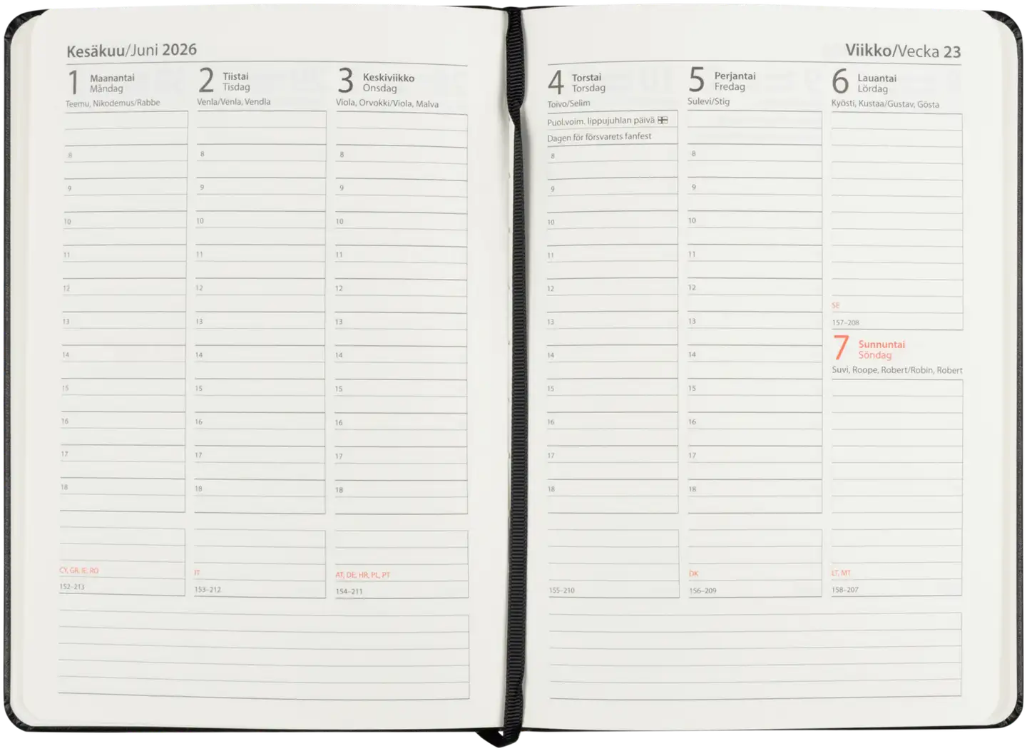 Pöytäkalenteri A5 musta - 2