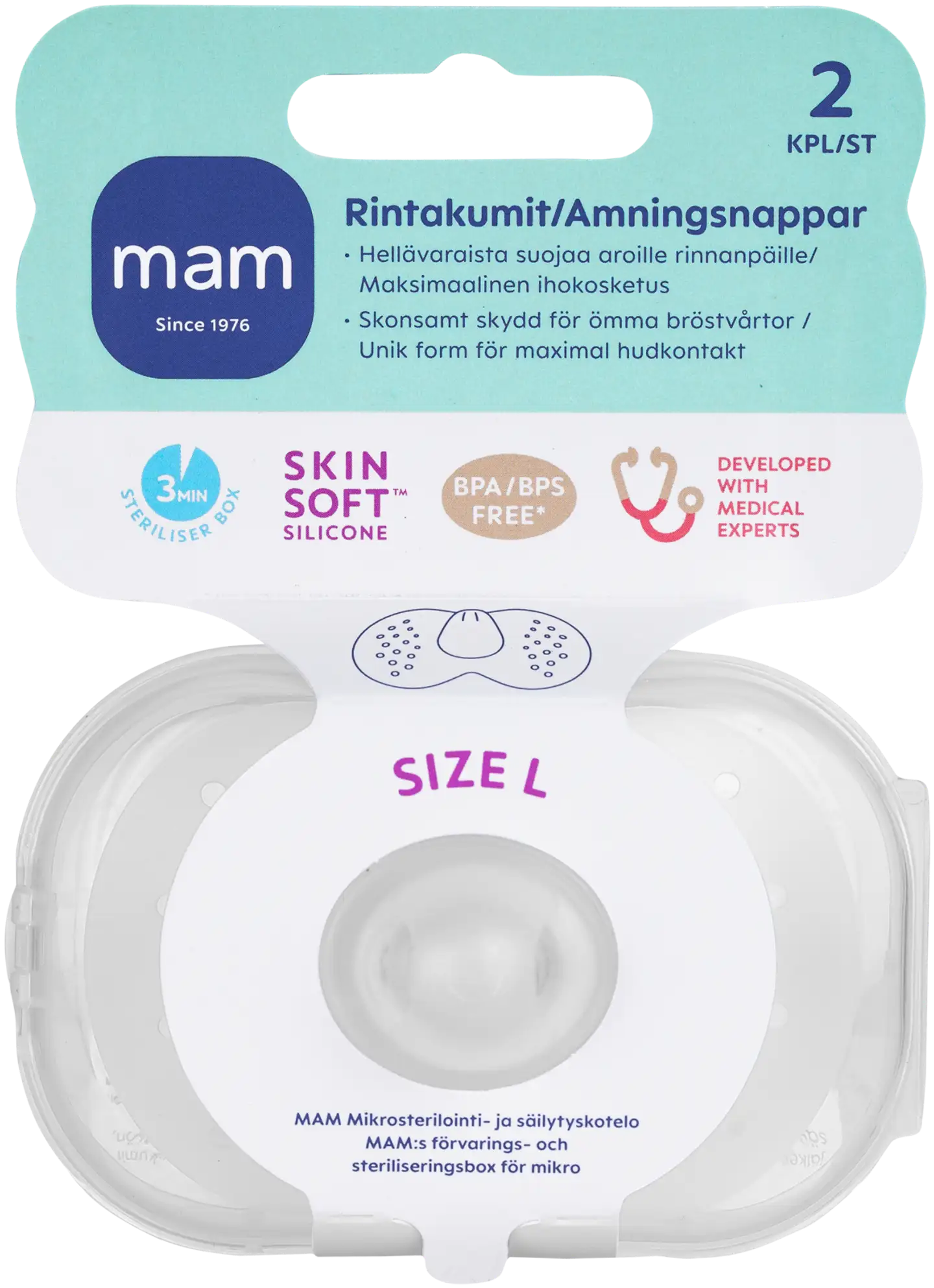 MAM Nipple Shields Rintakumi 2kpl koko L