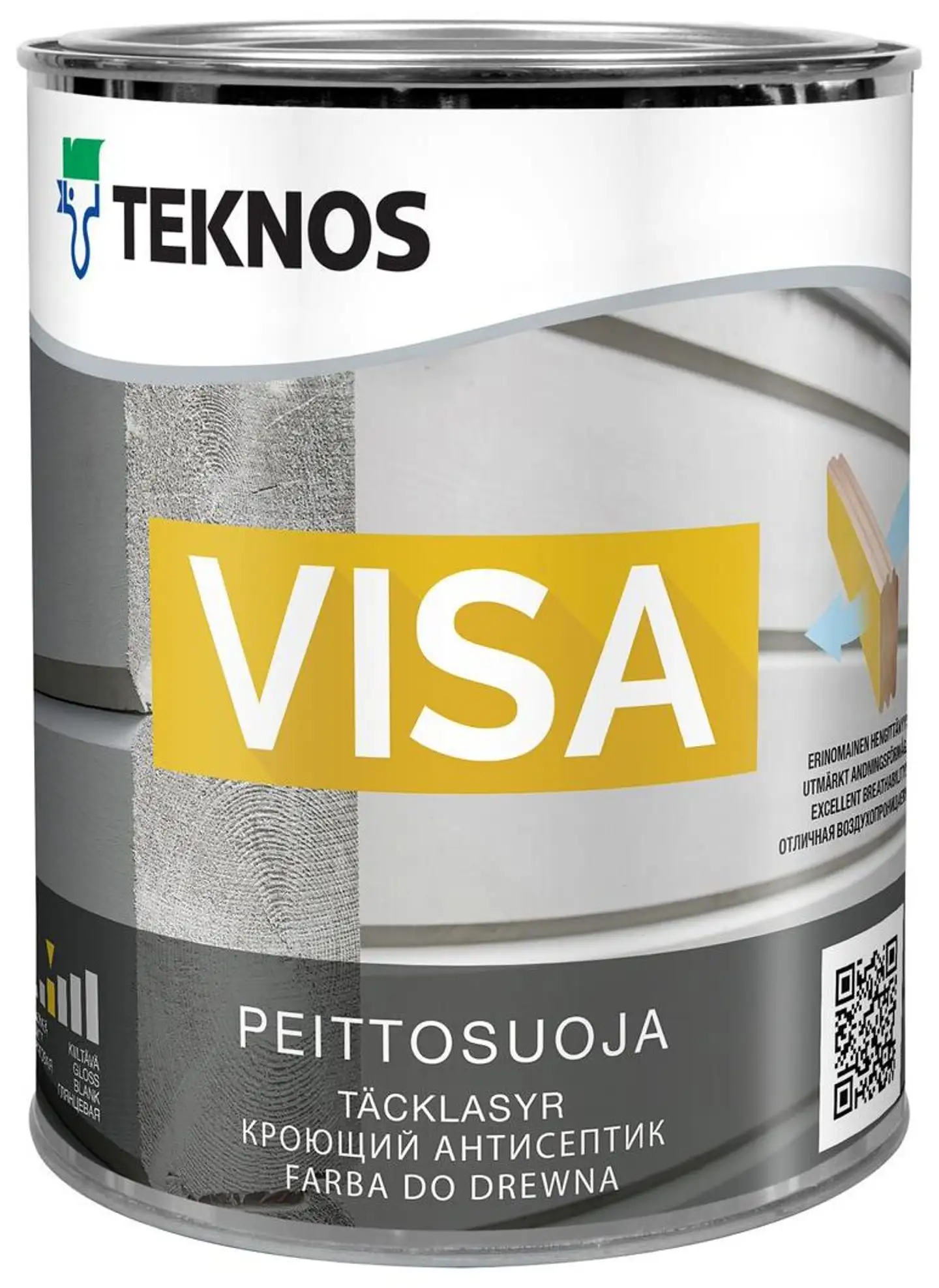 Teknos peittosuoja Visa 0,9 l PM1 valkoinen sävytettävissä puolihimmeä