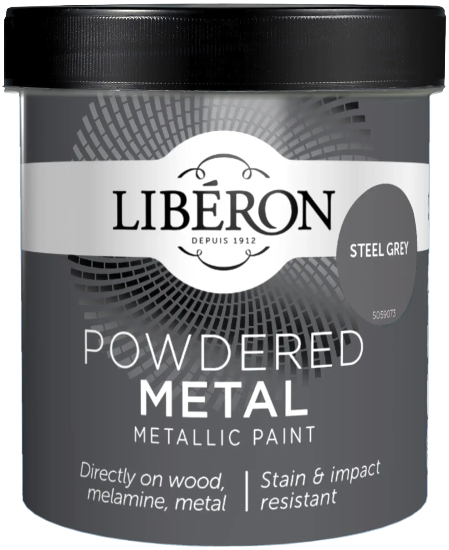 Liberon Powdered Metalliefektimaali 500ml Steel Grey matt - 1