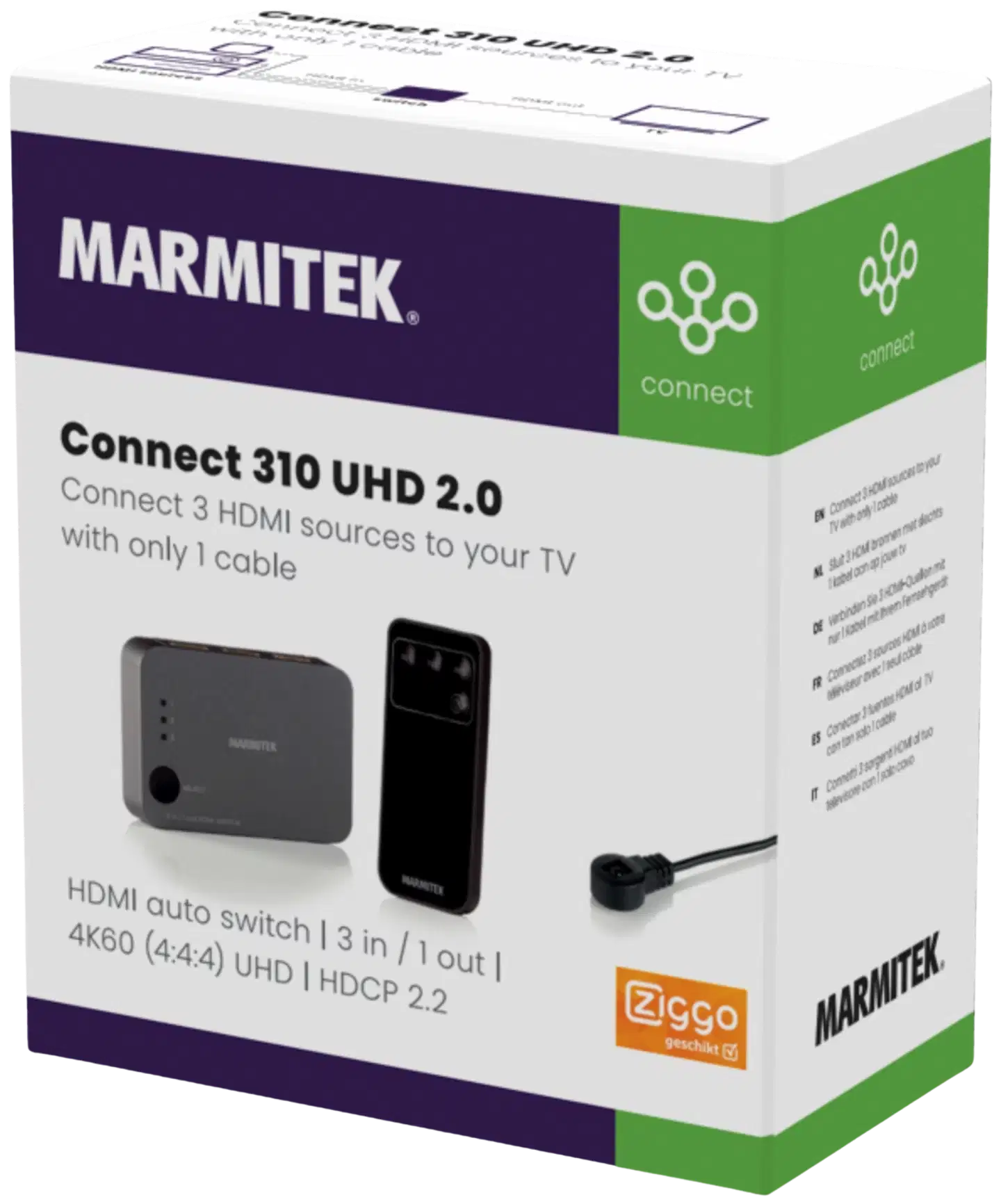 Marmitek HDMI-kytkin Connect 310 UHD 2.0 HDMI-tulolla - 10