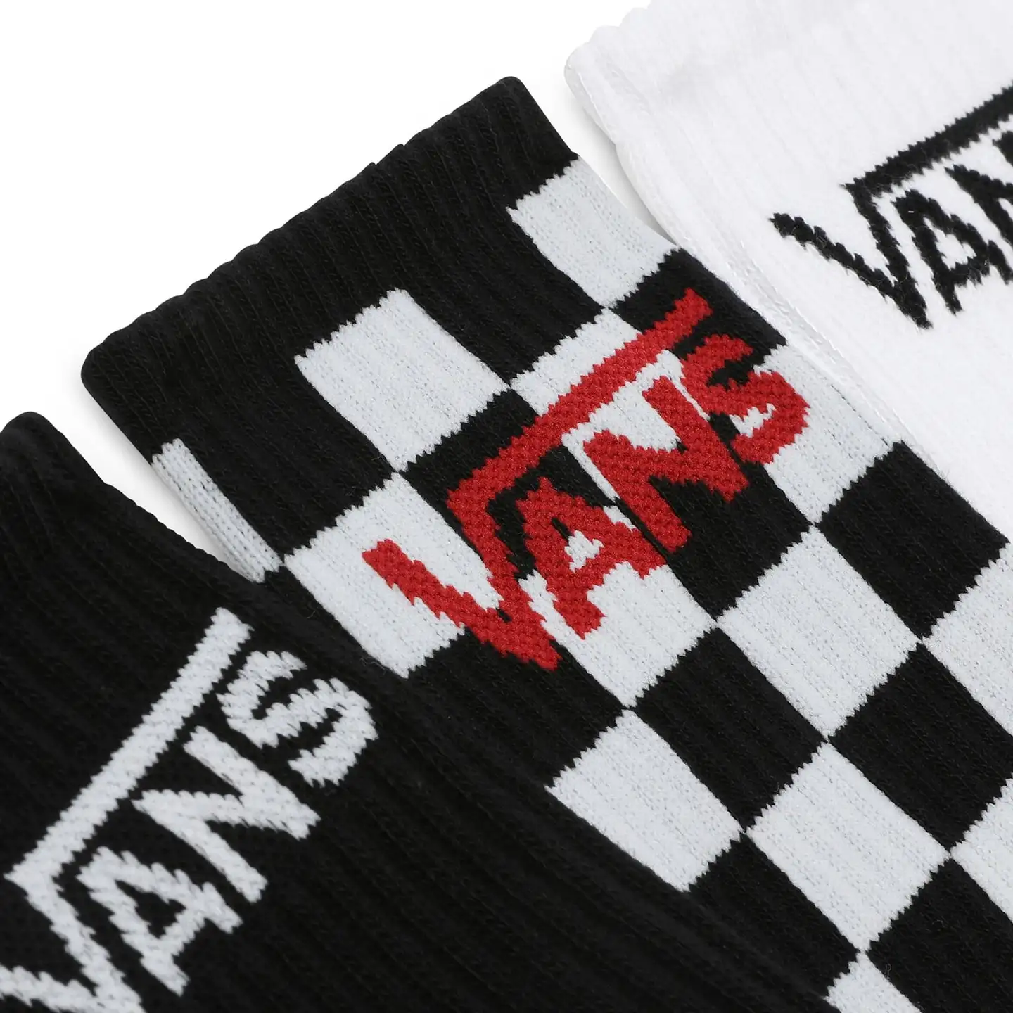 Vans miesten nilkkasukat Classic Crew 3-pack - Black-checkerboard - 2