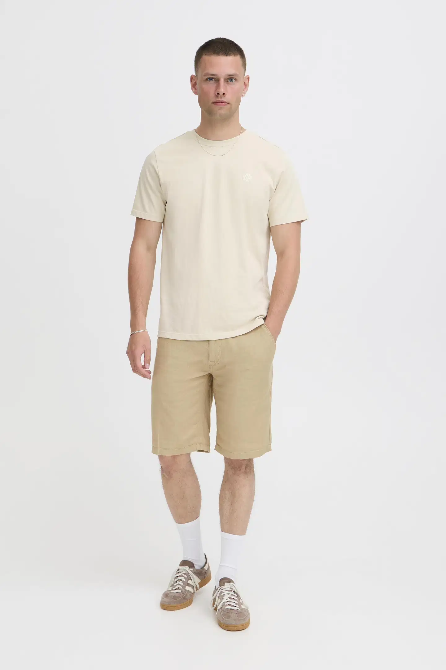 Blend miesten pellavashortsit BHMORGAN - Cornstalk - 4