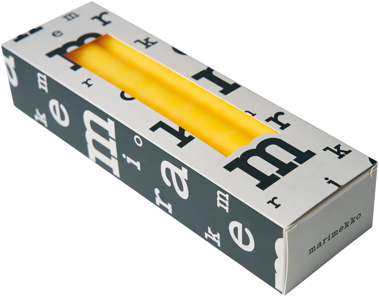 Marimekko keltainen kruunukynttilä 6kpl/24cm