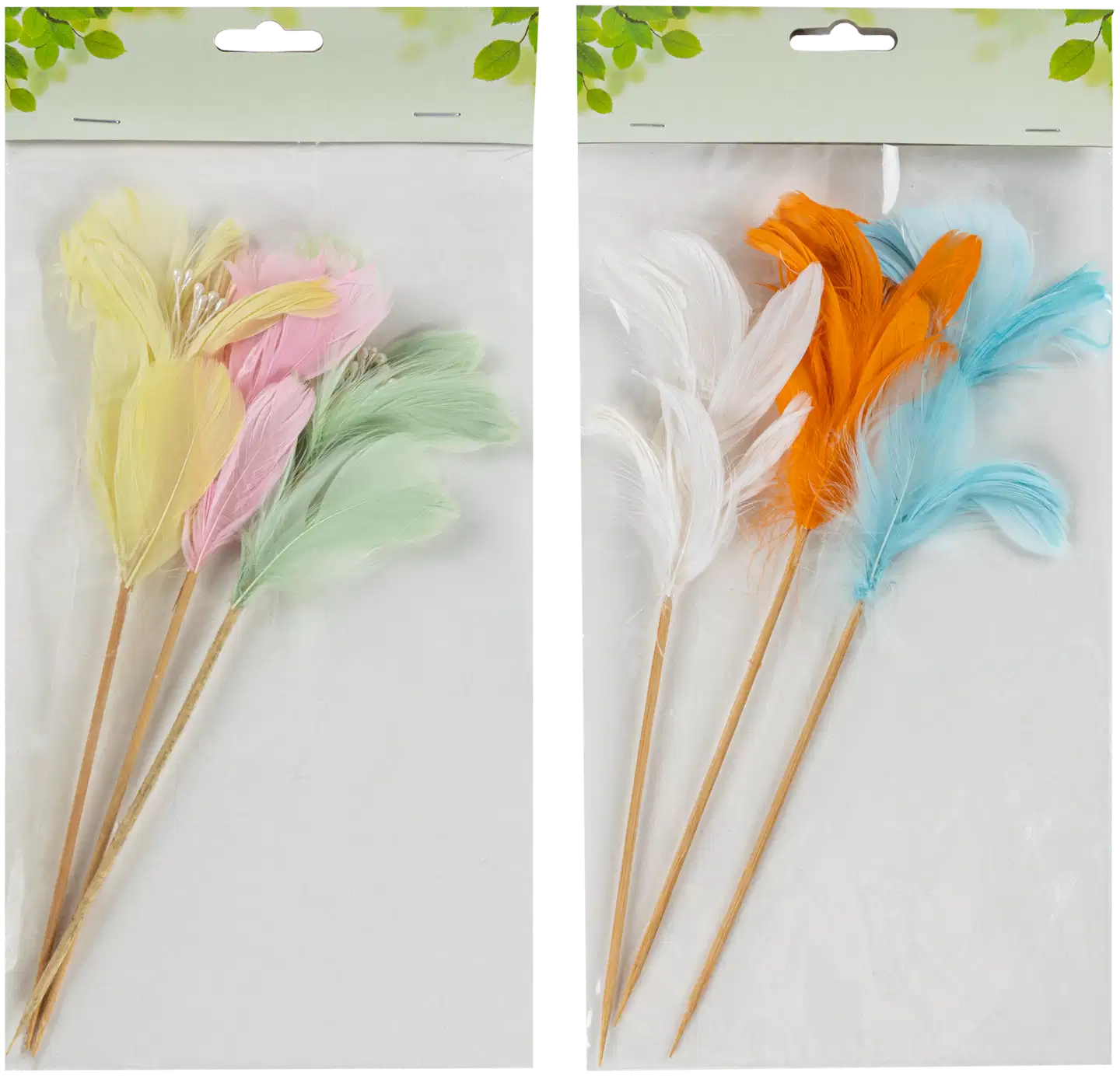 Höyhenkukka tikulla 22 cm 3 kpl