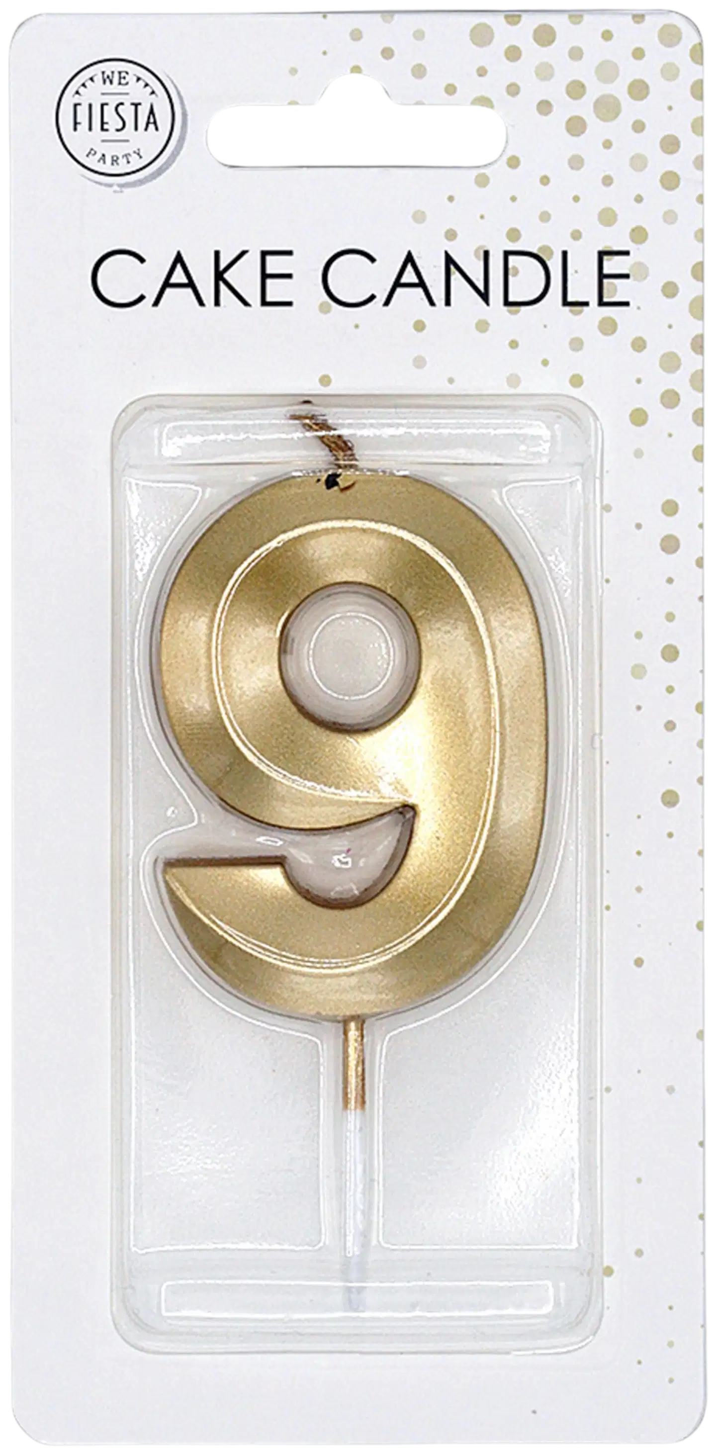 Kakkukynttilä 9 kultainen 6 cm - 3