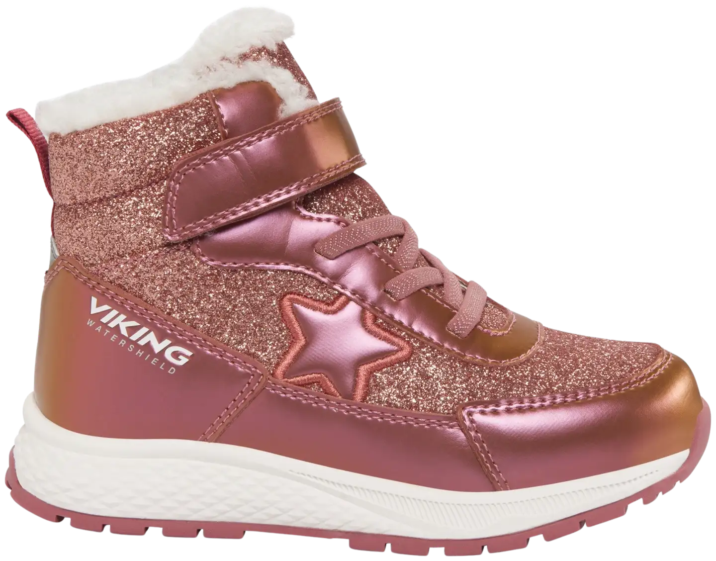 Viking lasten vedenpitävä talvikenkä Equip Star WP - pink - 1
