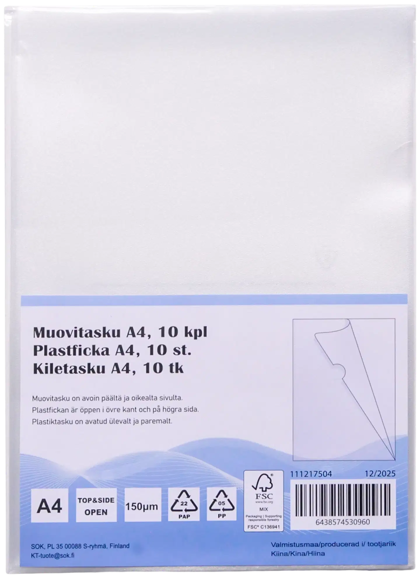 Muovitasku A4 10 kpl - 4
