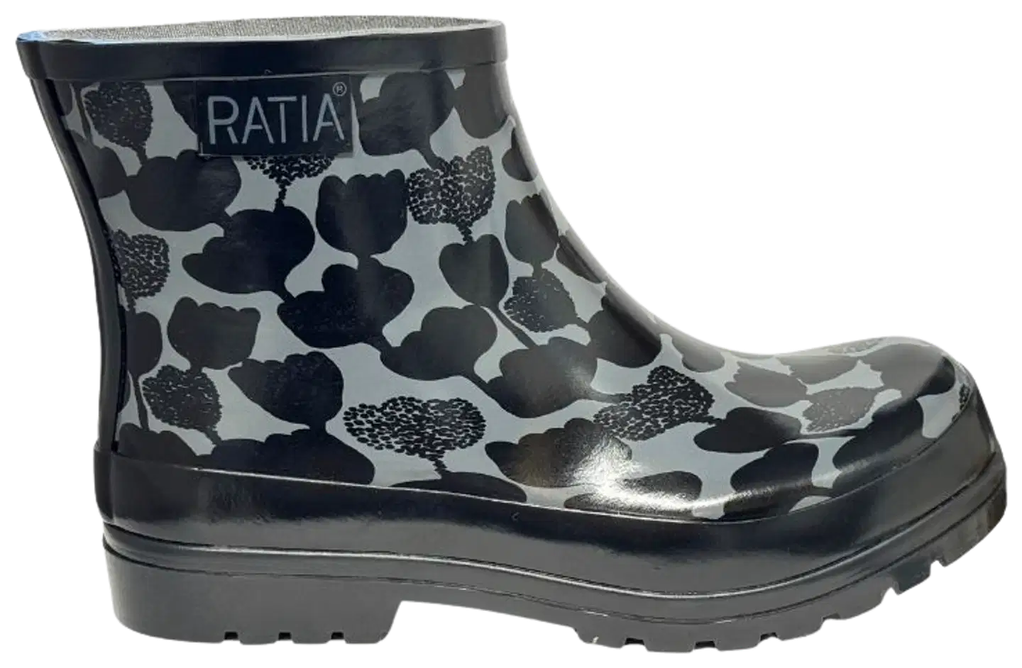 Ratia naisten matalavartinen kumisaapas Ulpukka Black Low - Musta/harmaa - 2