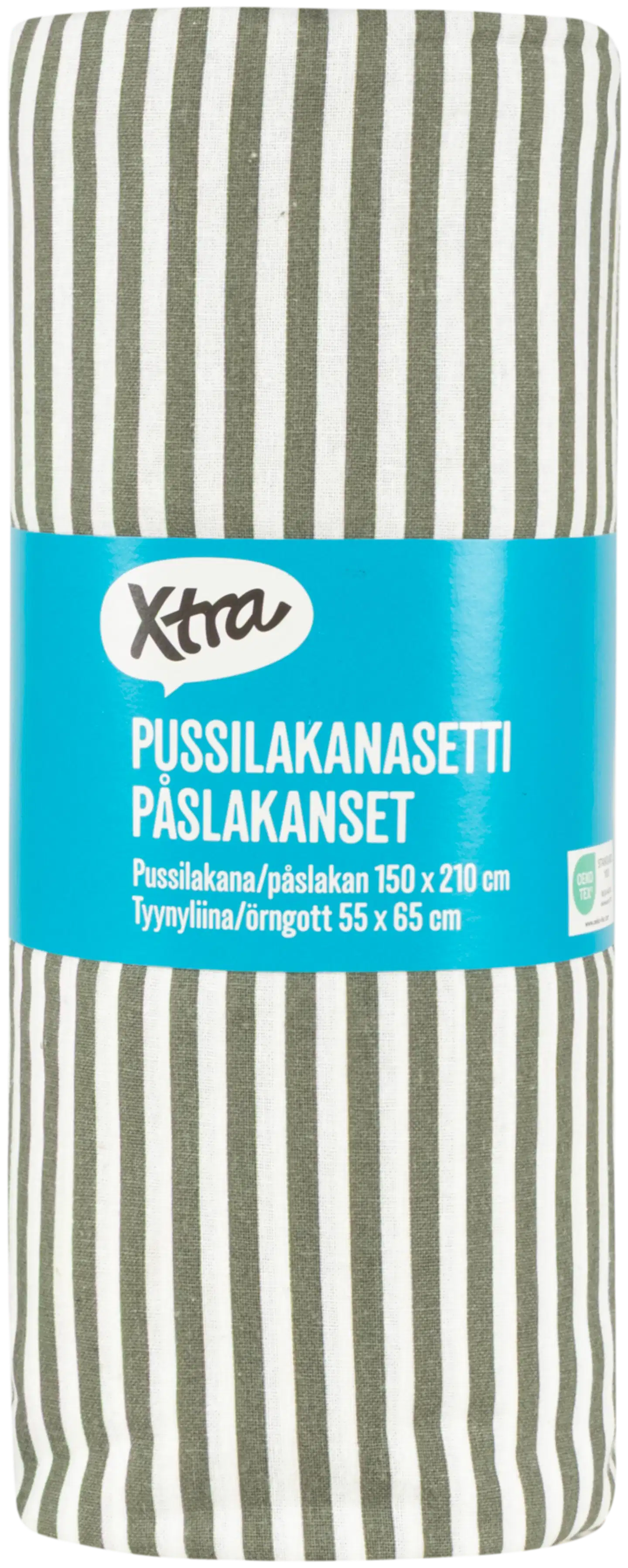 Xtra pussilakanasetti Lykke 150x210 cm tummanvihreä/ valkoinen - 2