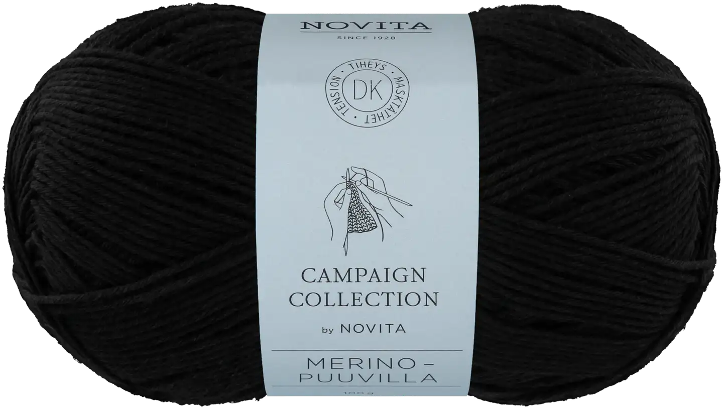 Novita neulelanka merino-puuvilla 100g noki