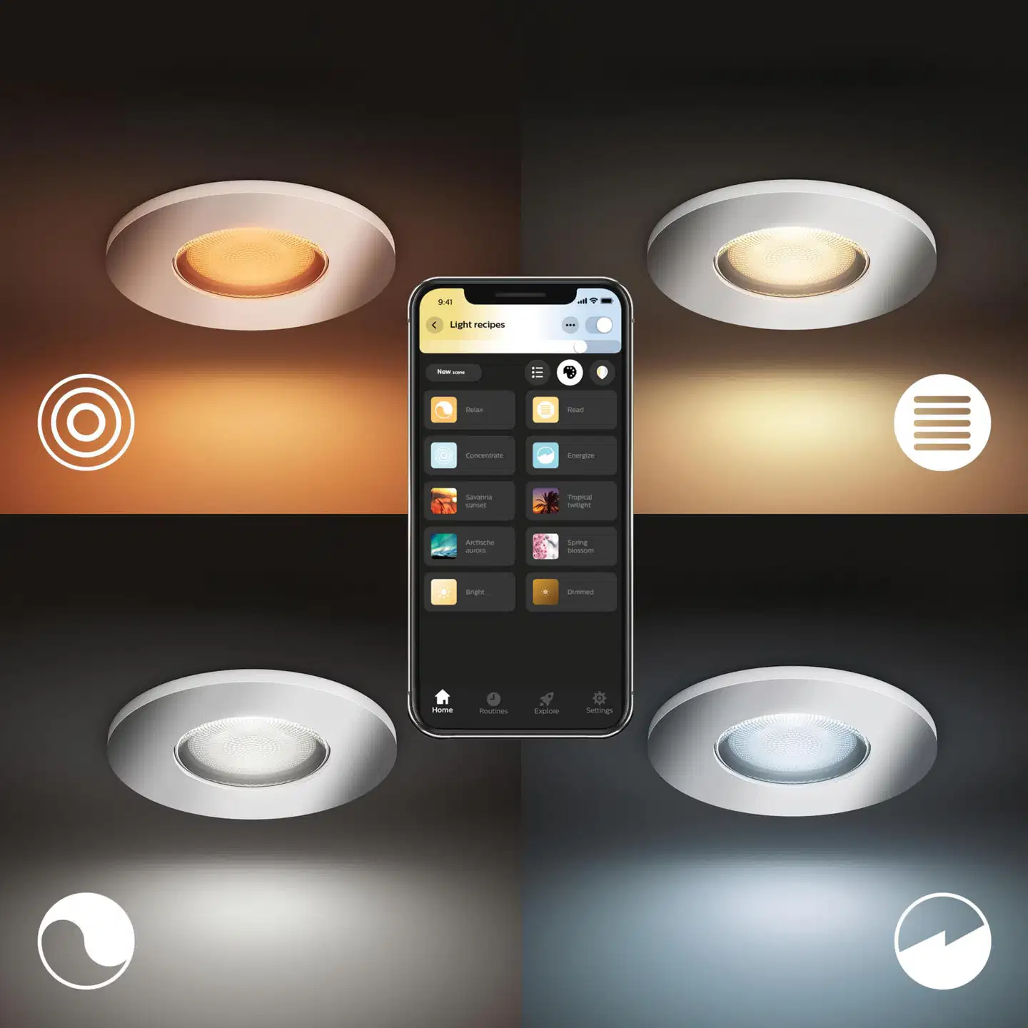 Philips Hue Adore -upotettava kohdevalo kylpyhuoneeseen 4.2W 2200-6500K 400LM - 7