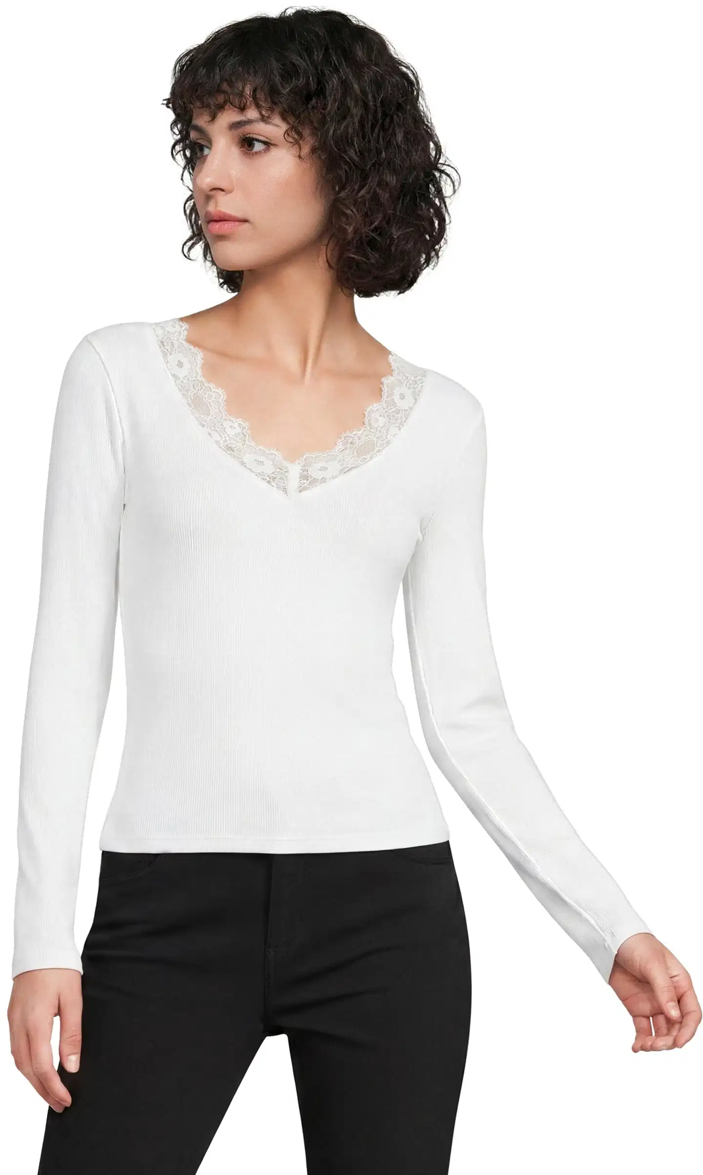 House naisten ribbitrikoopaita Lily Lace - White - 1