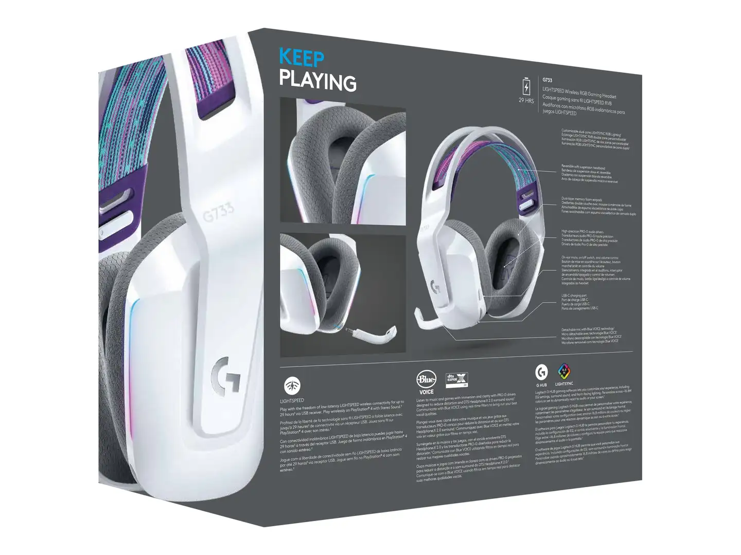 Logitech pelikuuloke Lightspeed G733 valkoinen - 18