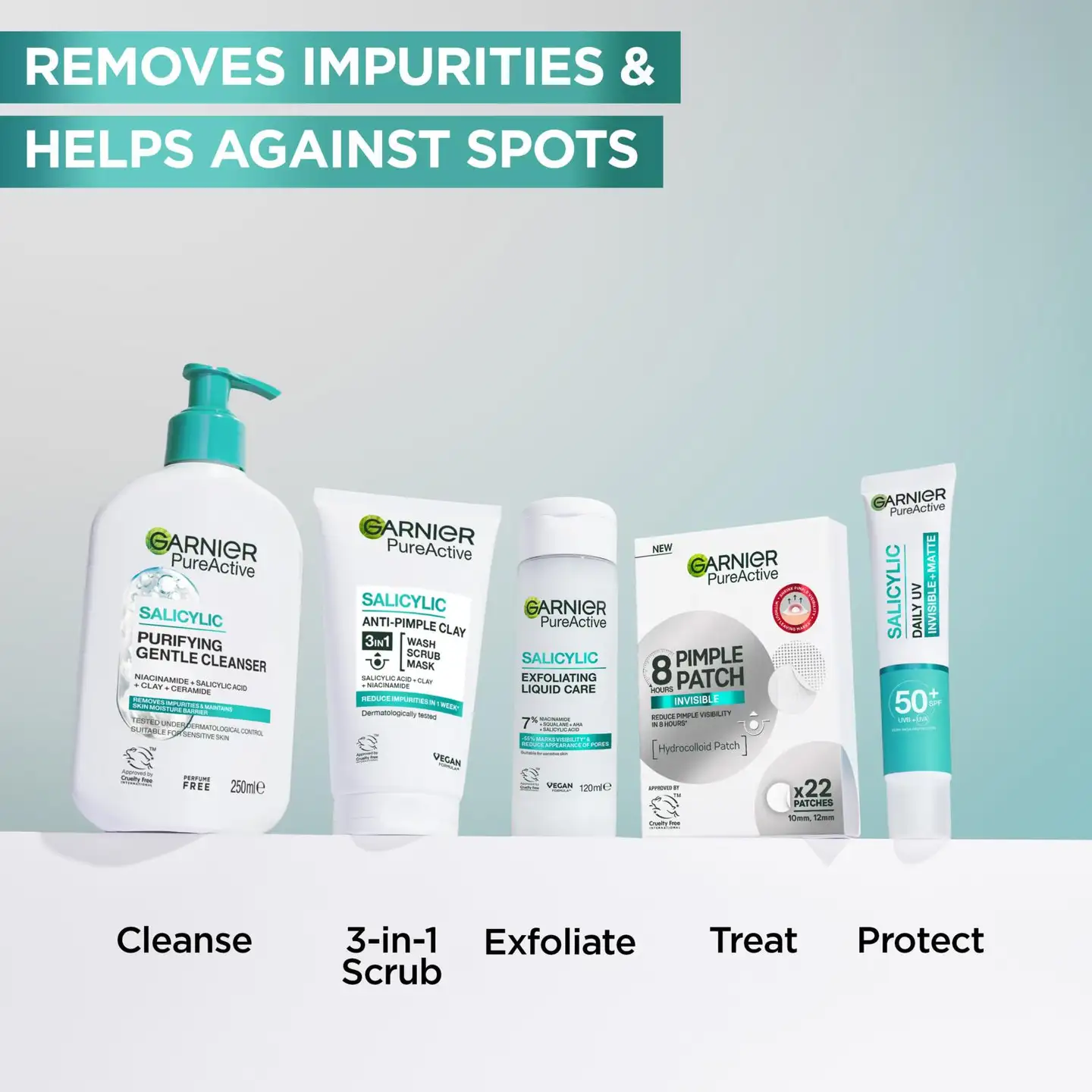 Garnier PureActive Salicylic Exfoliating Liquid Care Kasvovesi epäpuhtaalle iholle 120 ml - 7