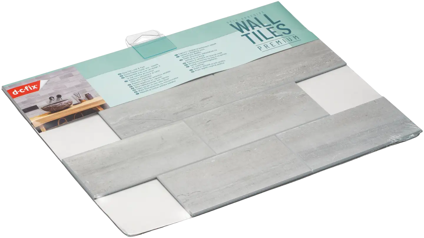 D-C-Fix 270-4001 Premium itseliimautuva seinälaatta. Laatan koko 30,5 cm x 30,5cm. Laatan värinä ja  kuviona on betoni. - 1