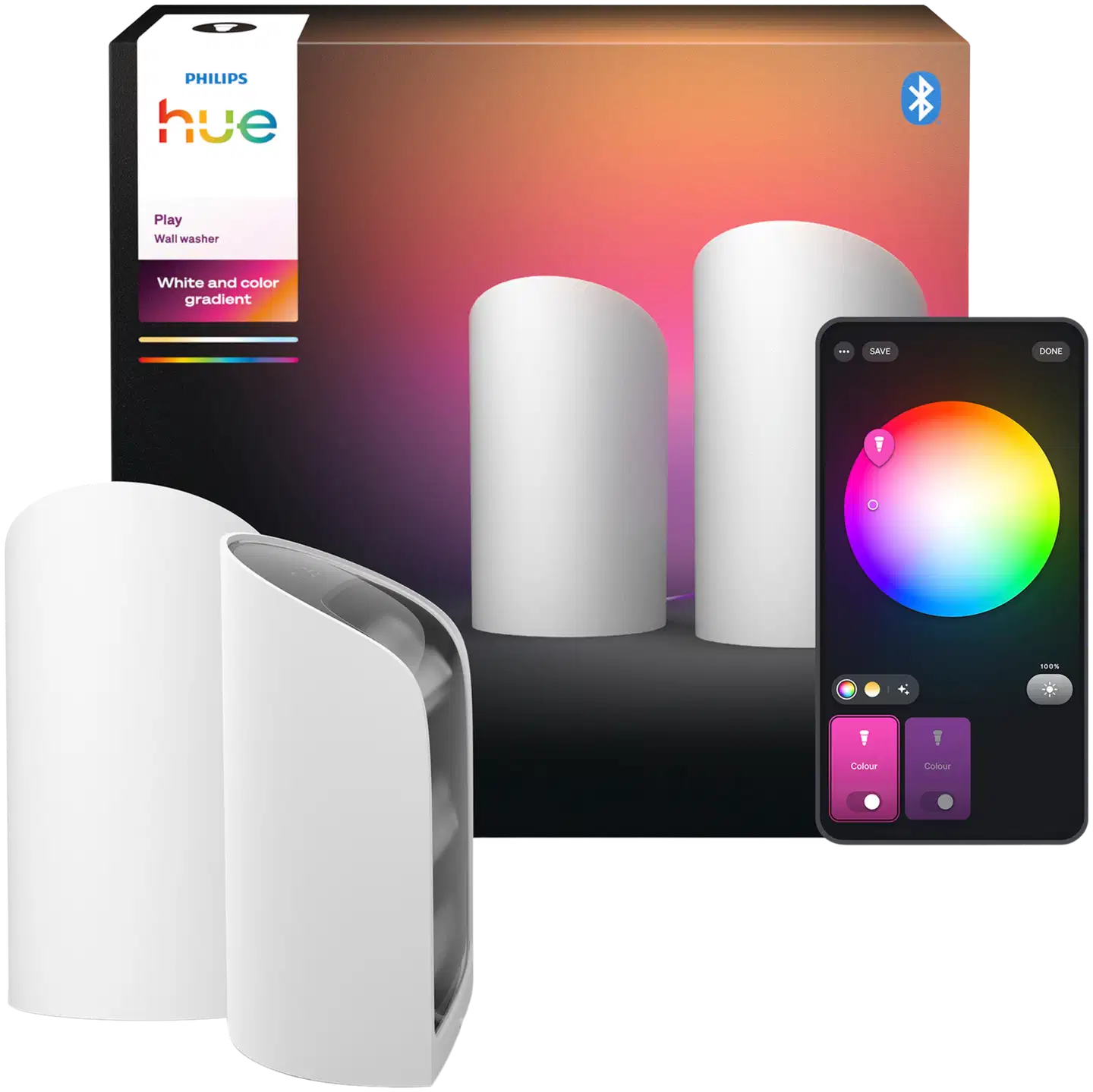 Philips Hue Play wall washer -valaisin 20W 2000-6500K 1035LM valkoinen 2 kappaletta - 1