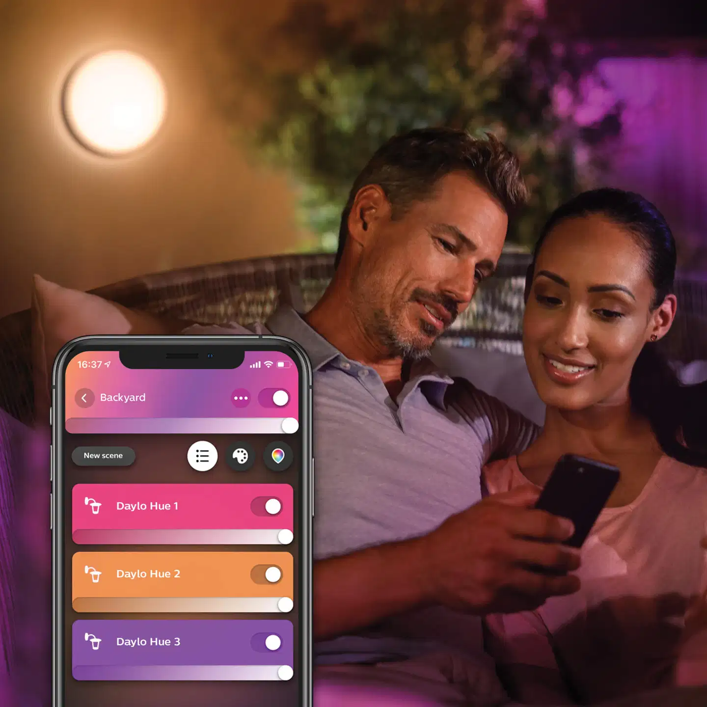 Philips Hue Daylo -seinävalaisin ulkokäyttöön 15W 2000-6500K 1060LM musta - 6